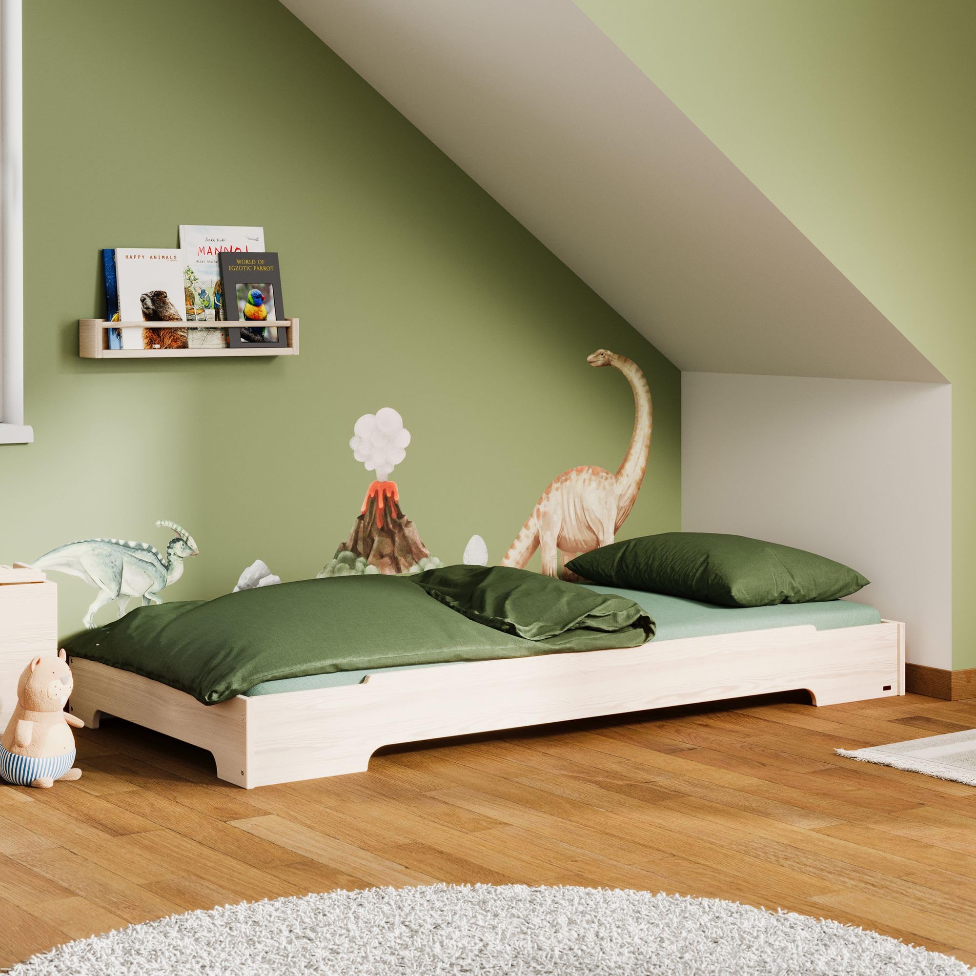 BioKinder Stapelbett Stapelliege Bodenbett Kai aus zertifiziertem Massivholz 90 x 200 cm