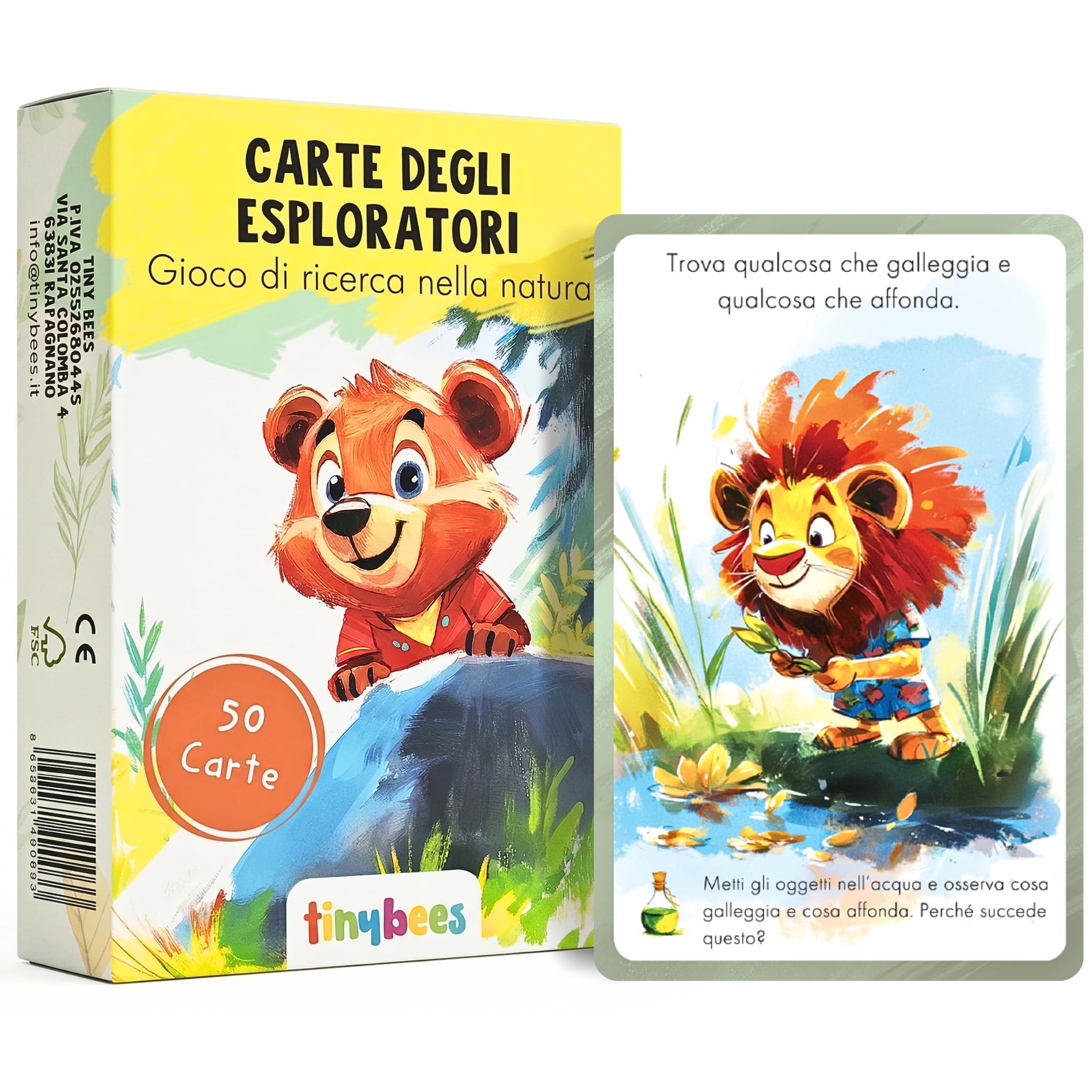 Carte degli Esploratori per Bambini 4-10 Anni – 50 Carte con Attività Outdoor e Missioni nella Natura | Gioco Educativo per Passeggiate, Parco, Giardino e Bosco | Idea Regalo