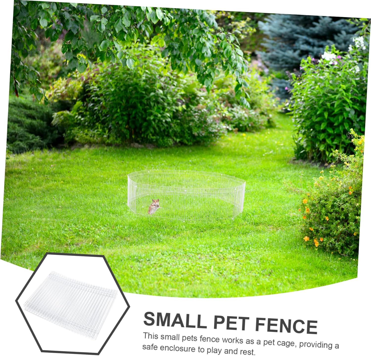 Hemoton Freestanding Dog Gate Metal Pet Fence Folding Puppy Gate for Dogs Hamsters Playpen Protection Enclosure Small Pet Cage Training Fence