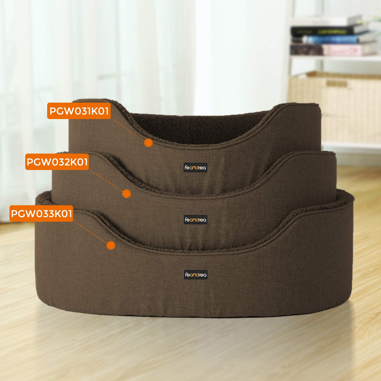 Feandrea Cuccia Cane, Cuscino Reversibile, Lavabile, 92 x 72 x 28 cm PGW033K01