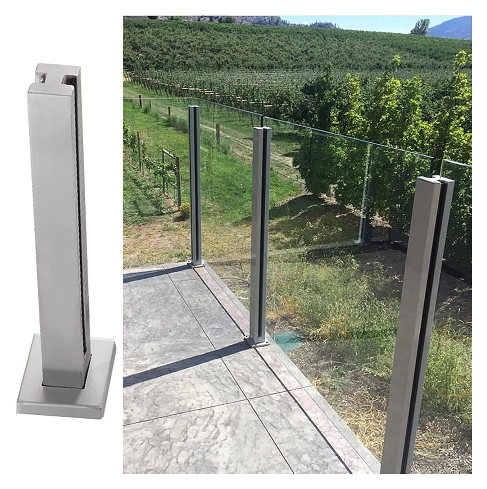 Poteaux de balustrade en verre 10mm et escalier extérieur rond en inox