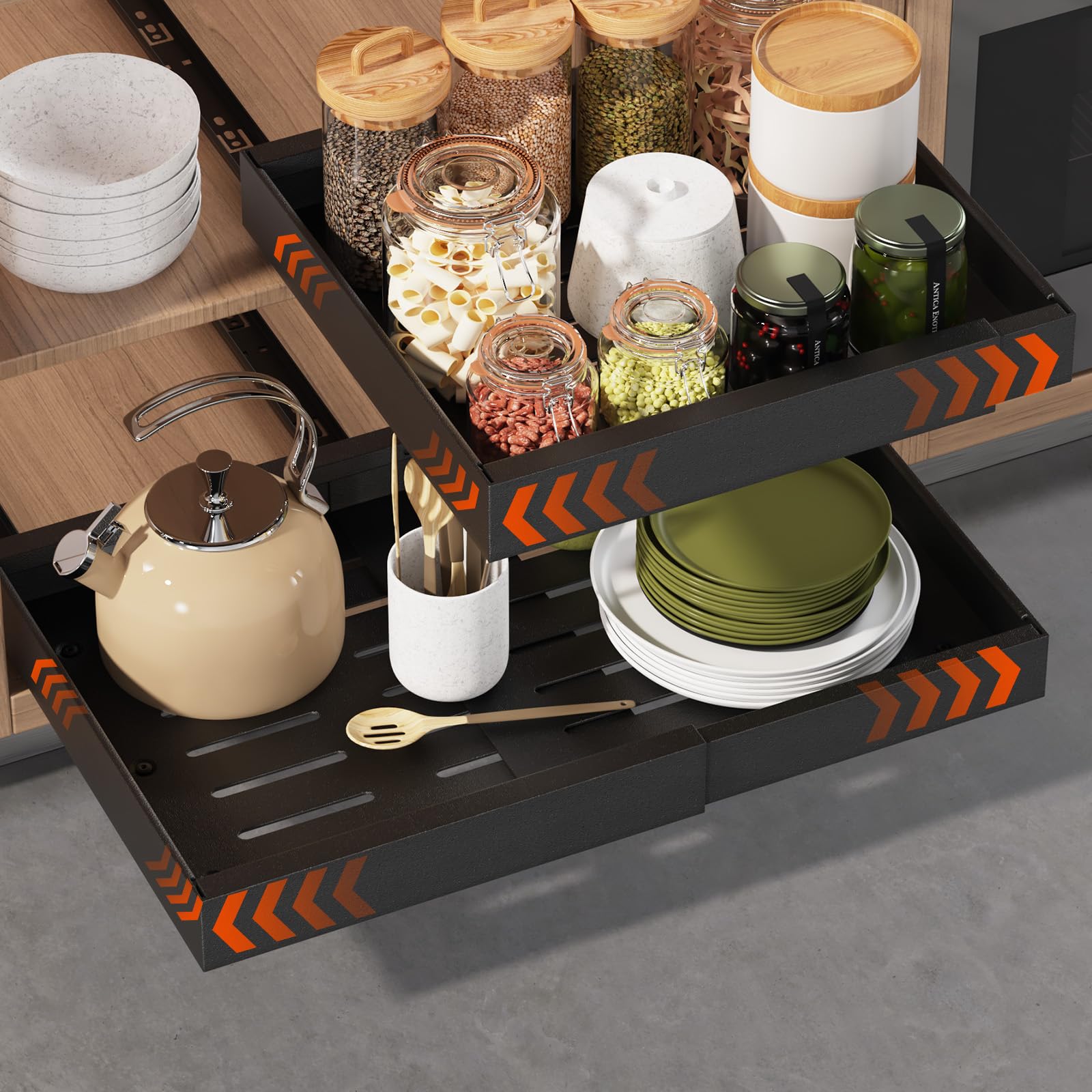 Landmok 2 Pack Expandable Pull Out Cabinet Organizer 16.5