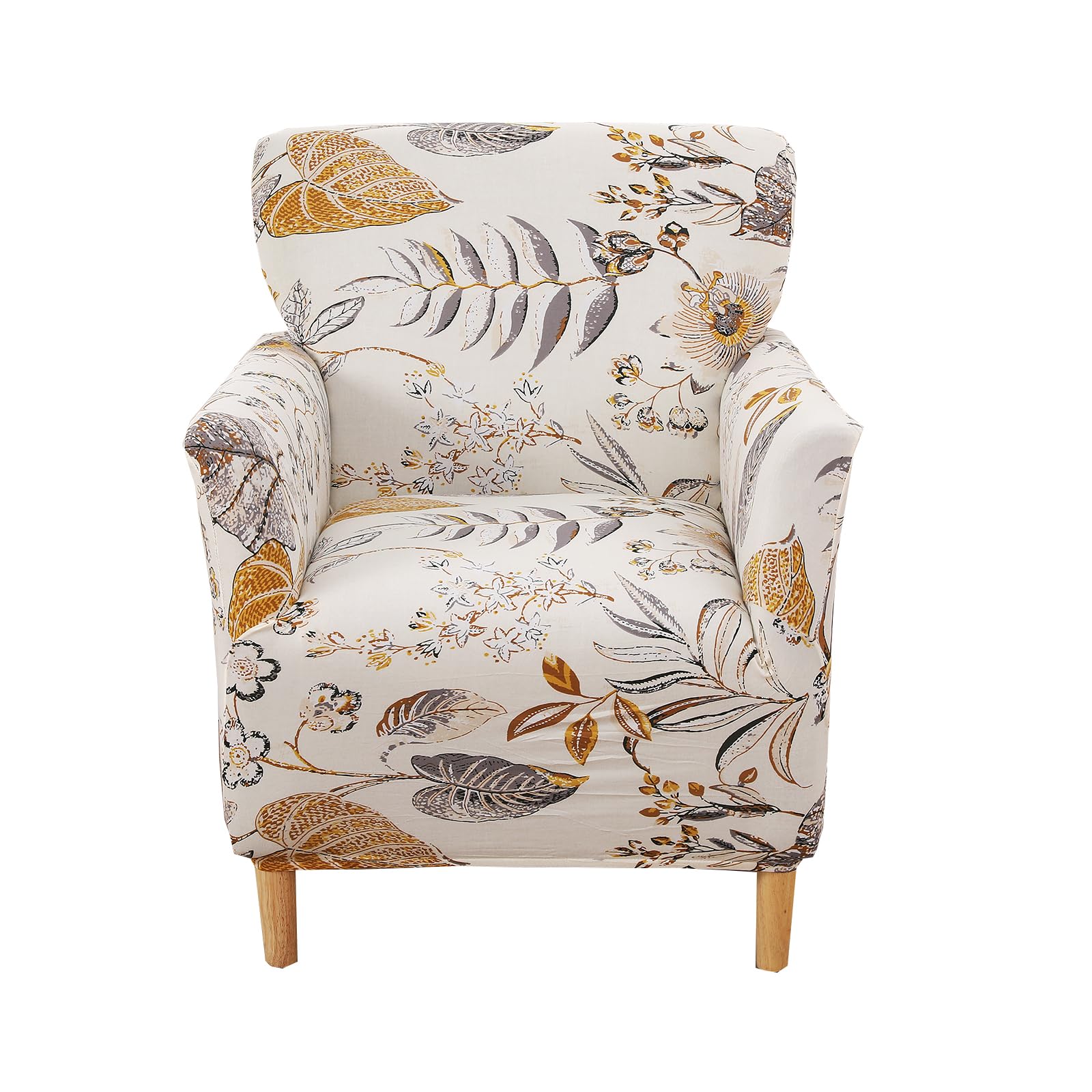 CRFATOP Stretch 1 Piece Chair Covers with Arms Printed Accent Chair Cover Armchair Flower Soft Banquet Armchair Covers Washable Chair Slipcovers for Living Room Office Reception Reading Sofa,02