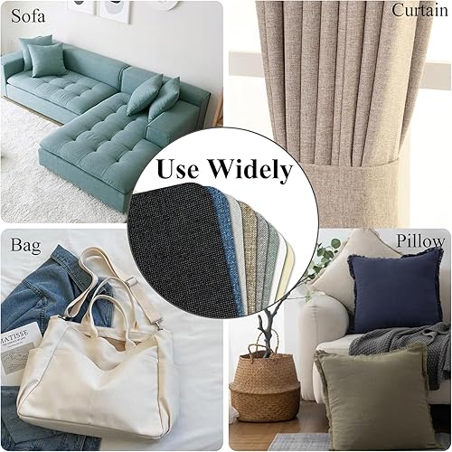 Miniatura 5 de Parches de reparación de lino autoadhesivos de 16 x 31 pulgadas, parches de tela de lino para reparación de sofás, kit de parches de reparación de