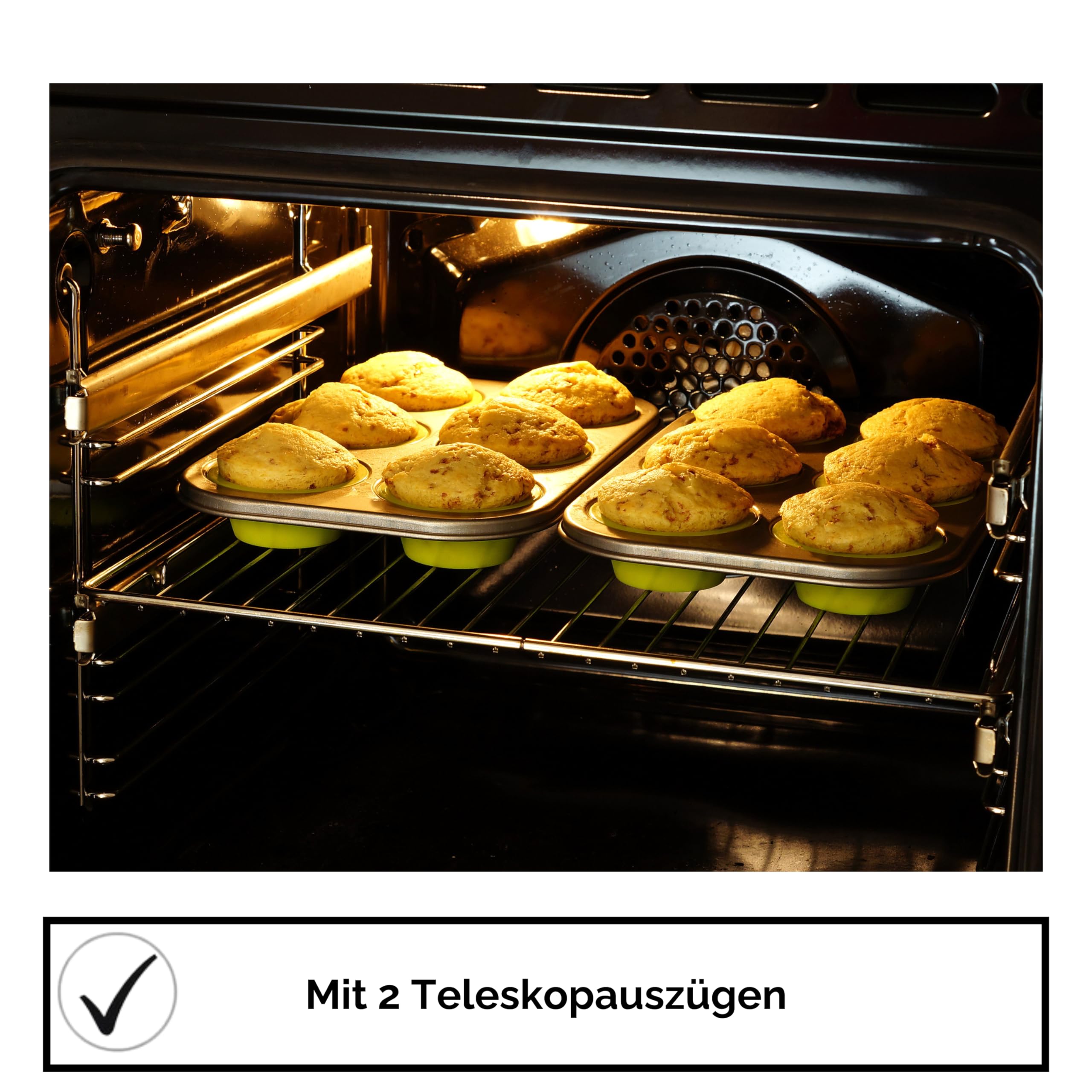 PKM Einbau-Herdset BIC 1000 IX4 | Teleskopauszug | 7 Backofen-Funktionen | inkl Heißluft-, Umluft- & Grillfunktion | Timer | Garraum 59L | Glaskeramikkochfeld | Doppelkreis-& Bräterzone