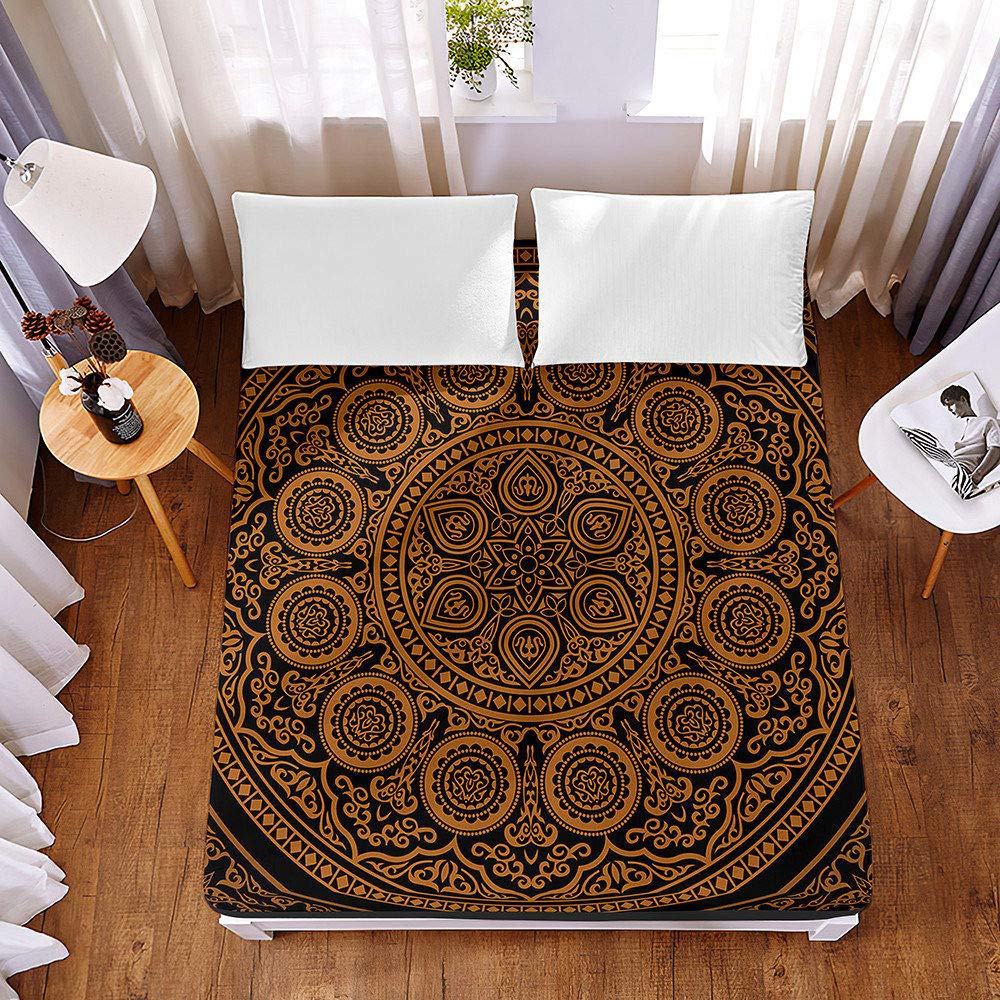 Housse de matelas 160x200 cm Chickw1 anti-glisse et sans repassage bronzage