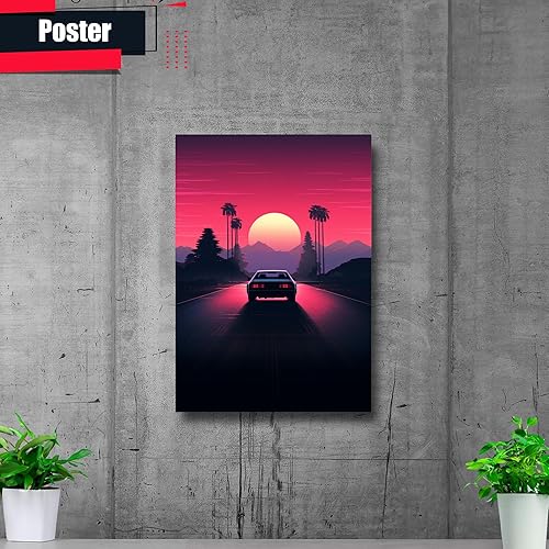 Miniatura 2 de Unique Synthwave Style Retro Art, 80s style art, framed poster print, guest room art, cool living room art, Art Print, poster