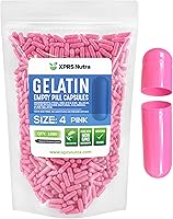 Vista 15 de XPRS Nutra Size 4 Empty Capsules - 100 Count Small Empty Gelatin Capsules - Pills DIY Capsule Filling - Fillable Pure Bovine Pill Gel Caps for Blanco
