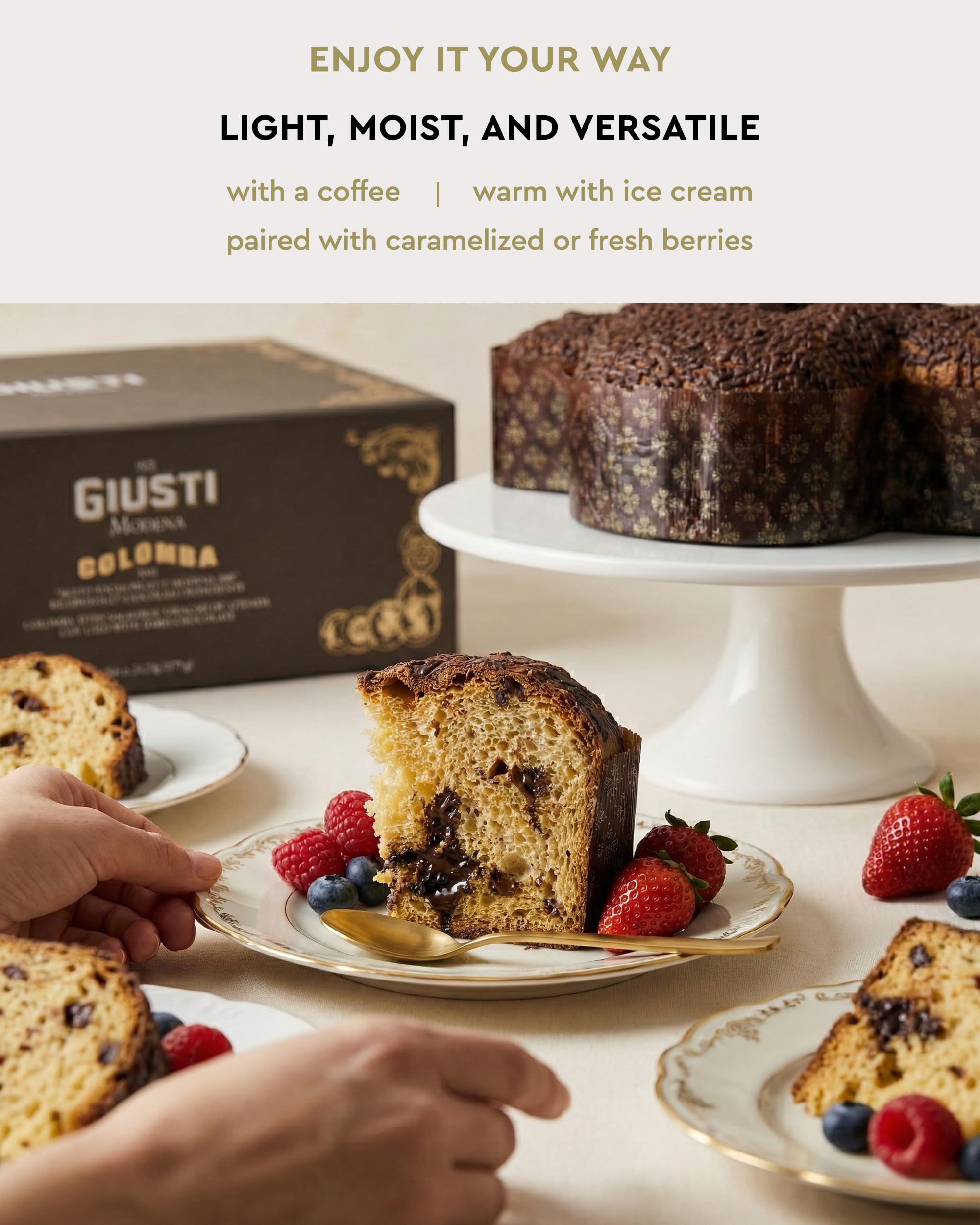 Giusti - Colomba con Aceto Balsamico di Modena IGP e Glassa al Cioccolato Fondente - 1kg