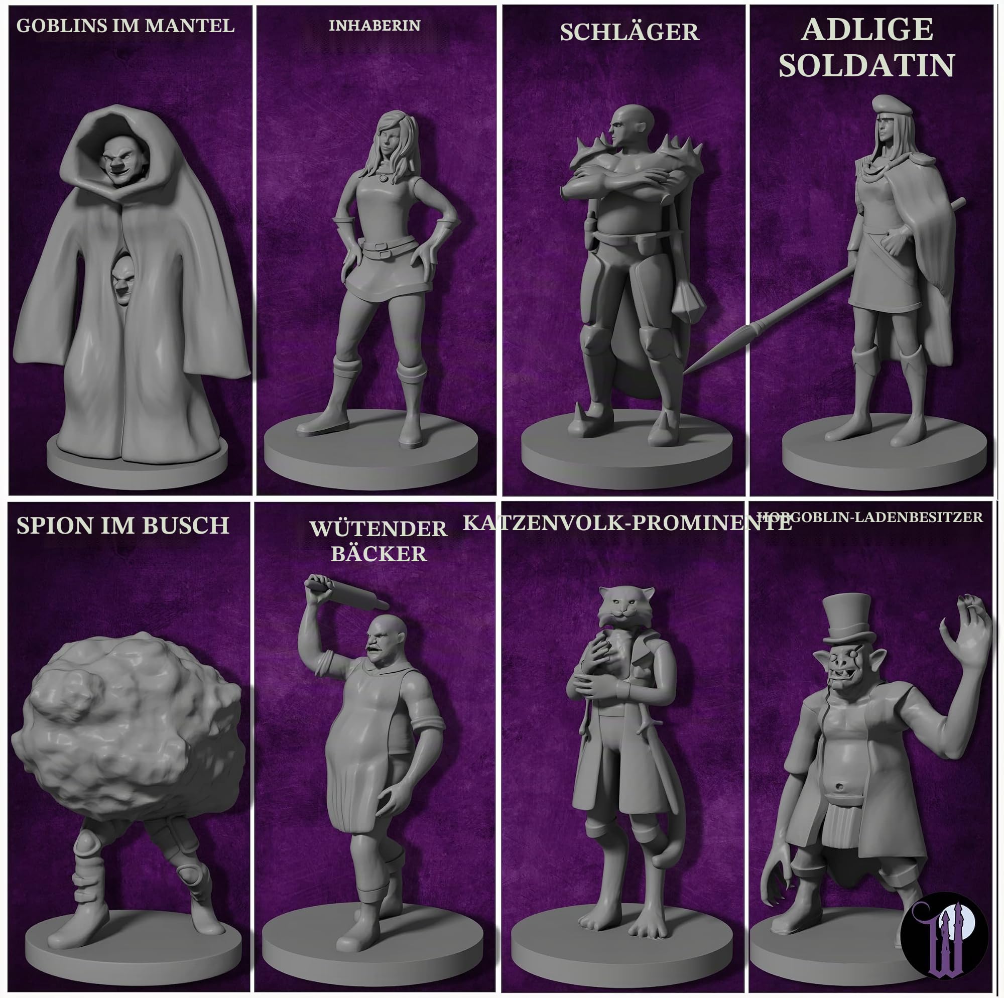 29 Heroische Stadtbewohner Fantasy Miniaturen für D&D - Dungeons and Dragons Starterset - Unlackierte Miniaturen - D&D Minis - Bulk Figuren