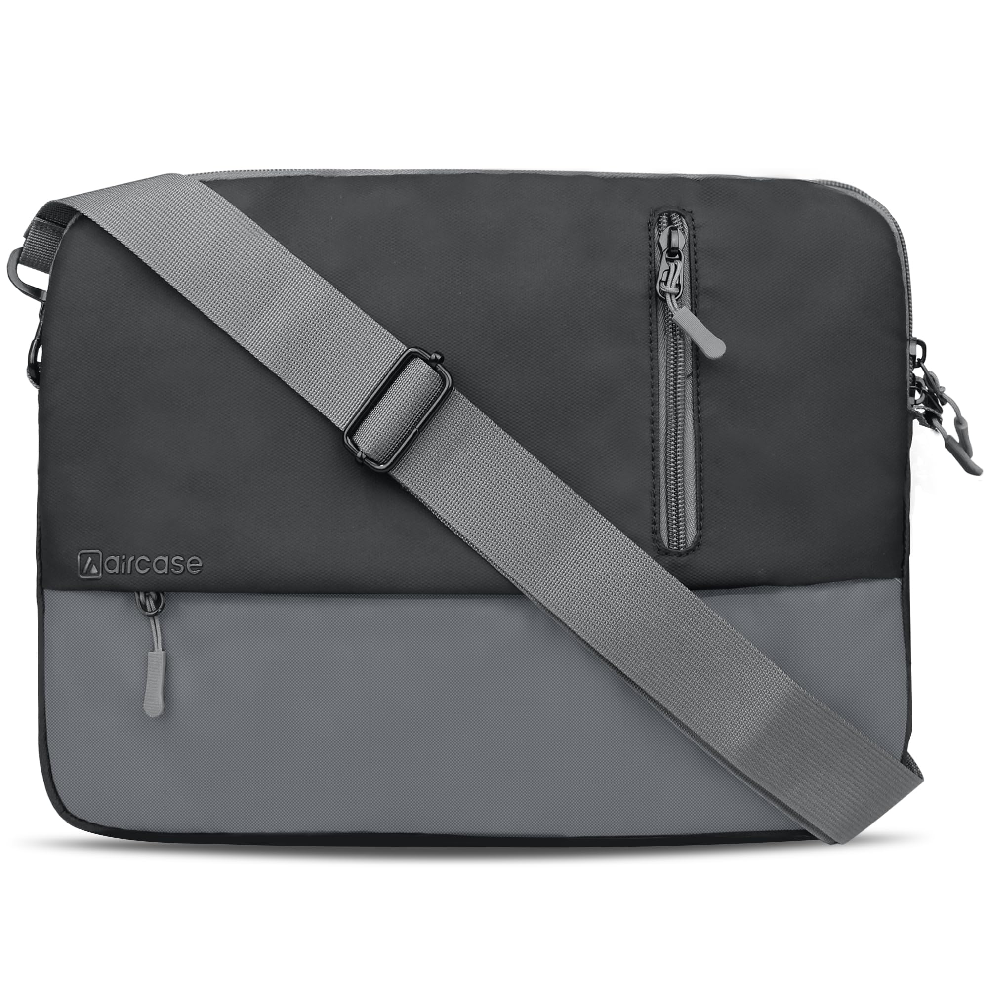 AirCase 15.6 Inch Laptop Sleeve Case Cover with Shockproof Foam Padding| Slim & Water-Resistant PU Leather with Front Pocket, Luggage Belt & Premium Zipper Closure for Office, College & Travel-image-29