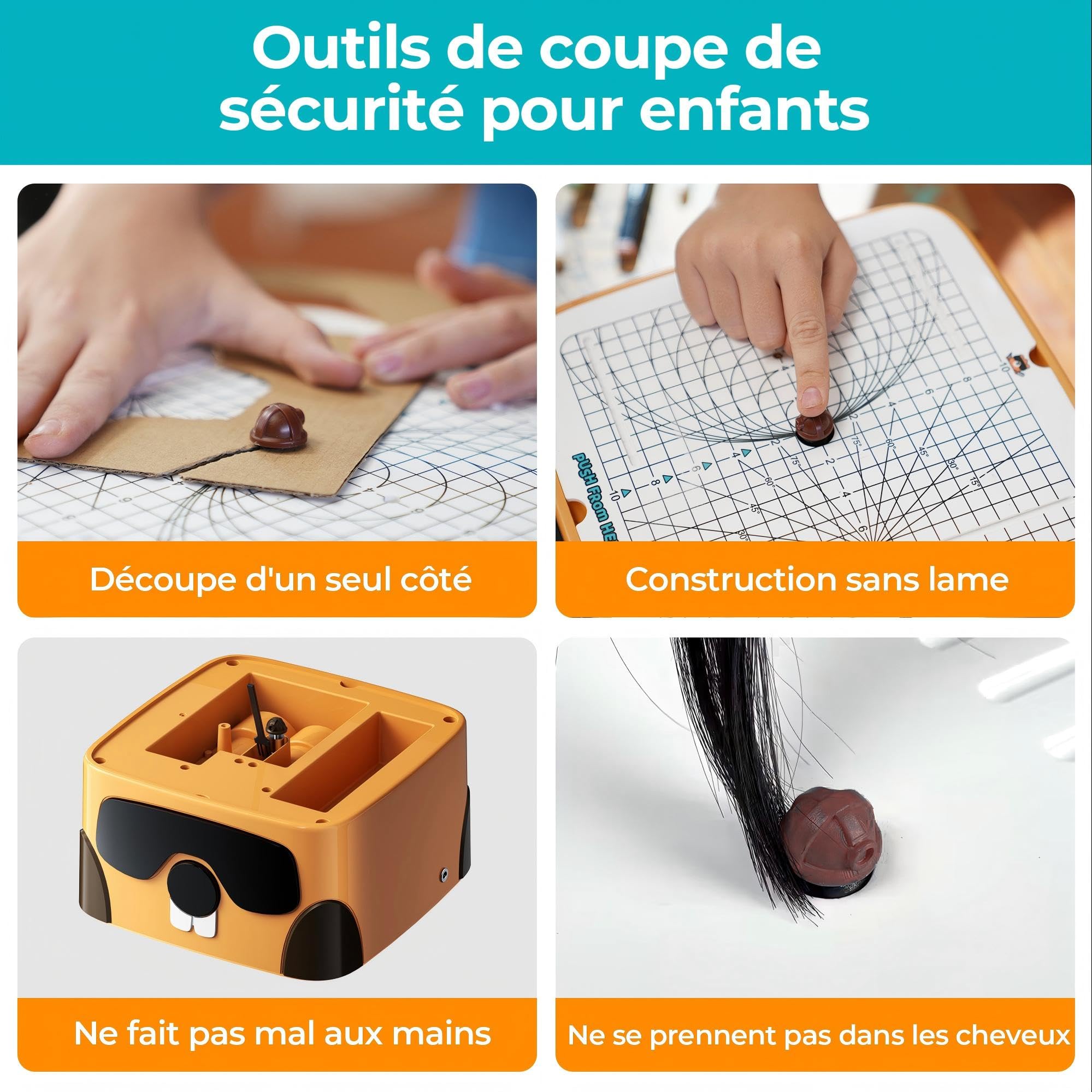 Coupe-Carton pour Enfants - Kit de Bricolage sûr avec Coupe-Carton pour Enfants à partir de 3 Ans - Carton et Carton - Modèles 3D créatifs - Fabriqué à la Main - Outil de Carton idéal pour la Famille