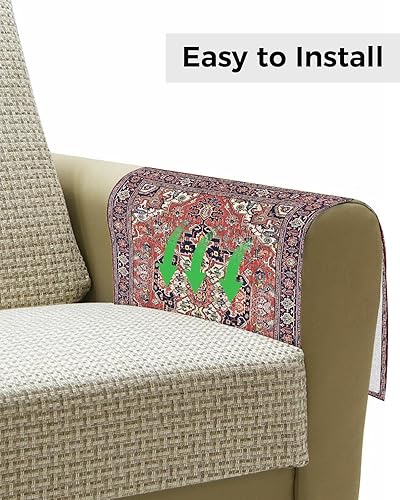 Miniatura 4 de Organizador de reposabrazos para sofá, organizador de mesita de noche, soporte de control remoto para sofá, bohemio, antideslizante, diseño étnico,