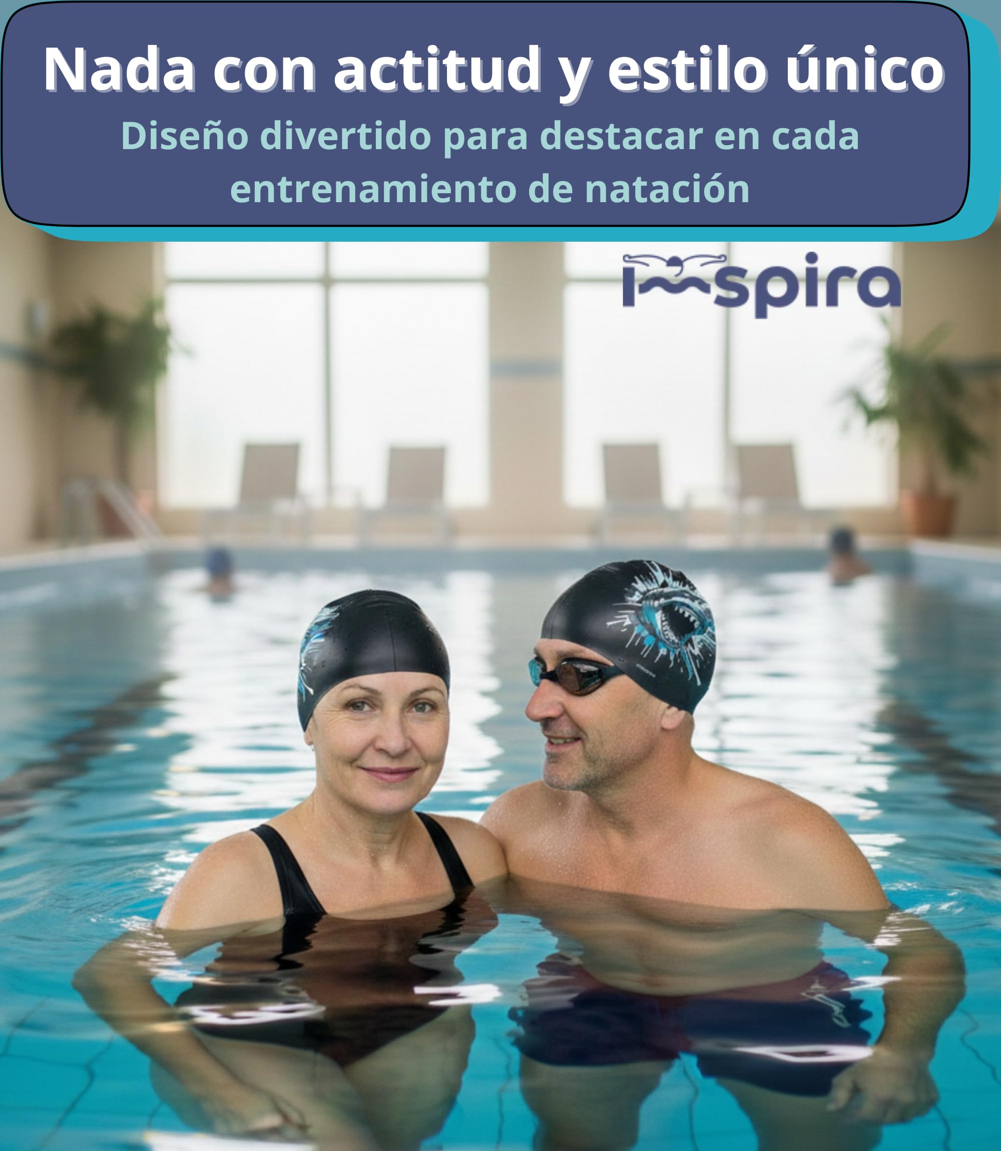gorro natacion silicona adulto nino THE SHARK tiburon gorro piscina hombre divertido gorra natacion mujer original entrenamiento intensivo deporte acuatico aguas abiertas aquagym master clubes