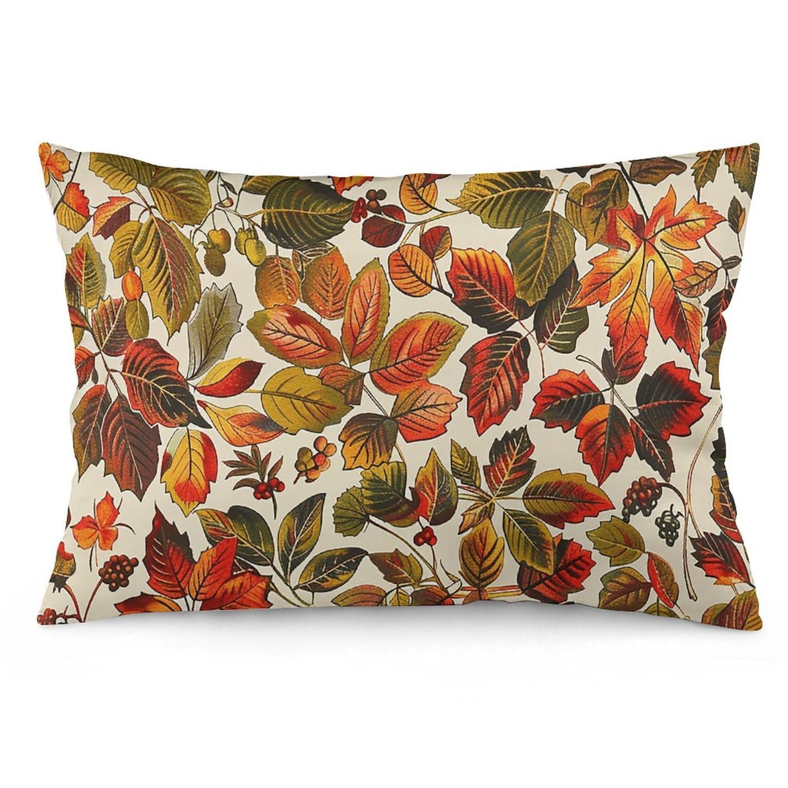 NTVOWPZO 2 Pack Decoration Throw Pillow Covers 12 "x20 Pillowcases Covers Leaves and Berries Pillowcases Modern Farmhouse Home Decor Sofa Cushions Covers for Couch Bed Living Room