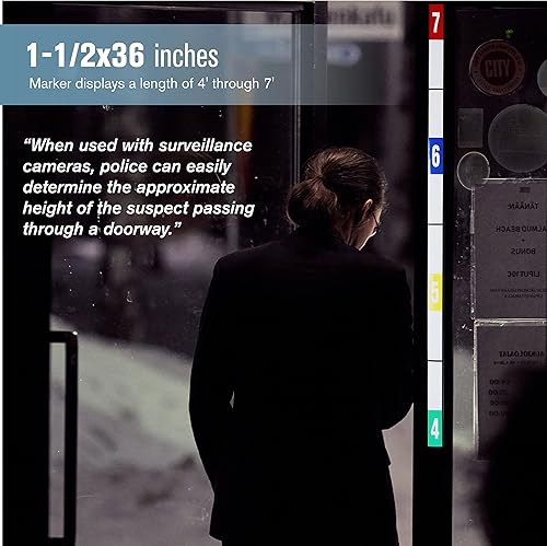 Miniatura 4 de BankSupplies Cinta de pared de medición de altura, 1 ½ pulgadas de ancho x 36 pulgadas de alto, tira adhesiva extraíble, material de vinilo