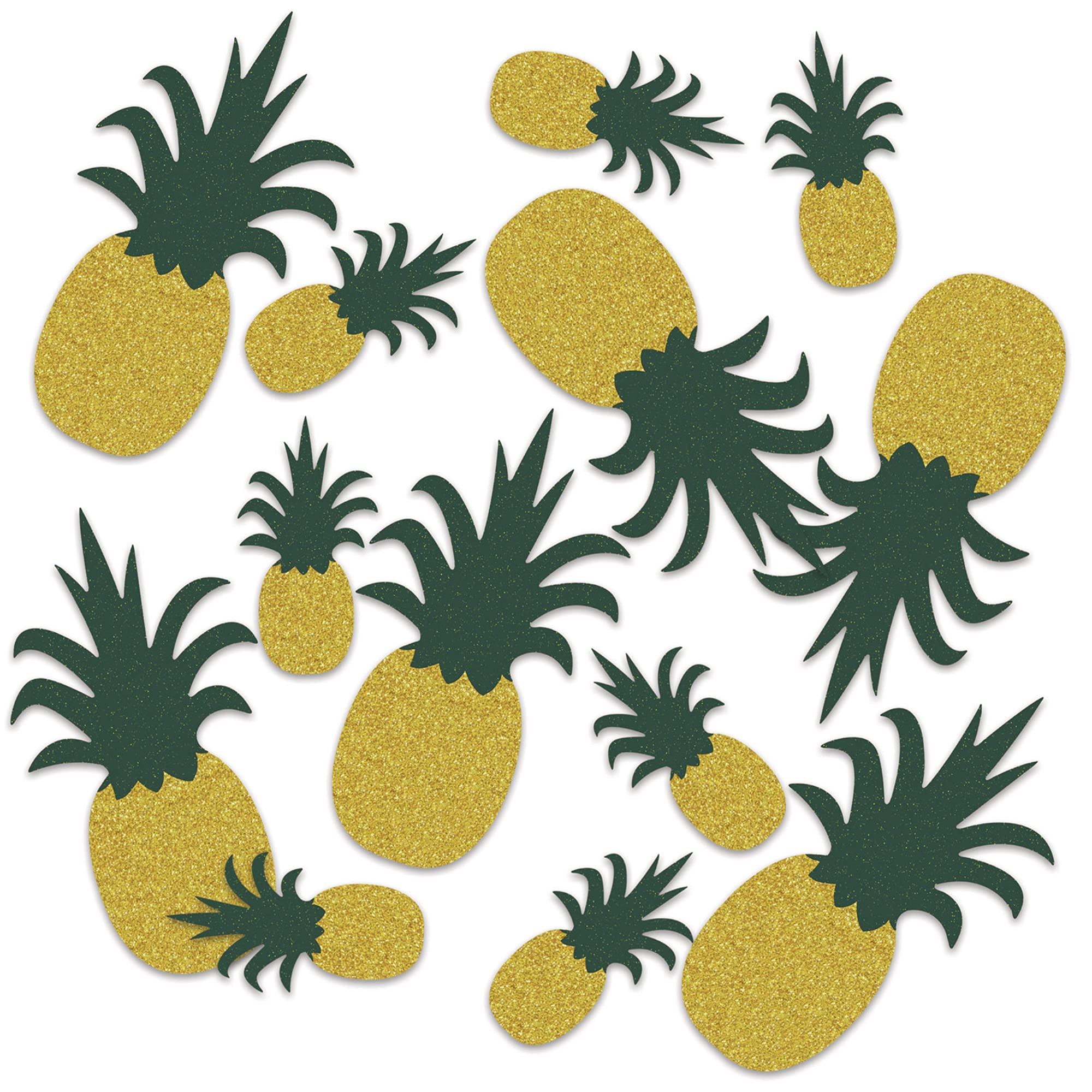 Confettis de table ananas dorés et verts pailletés 42 g