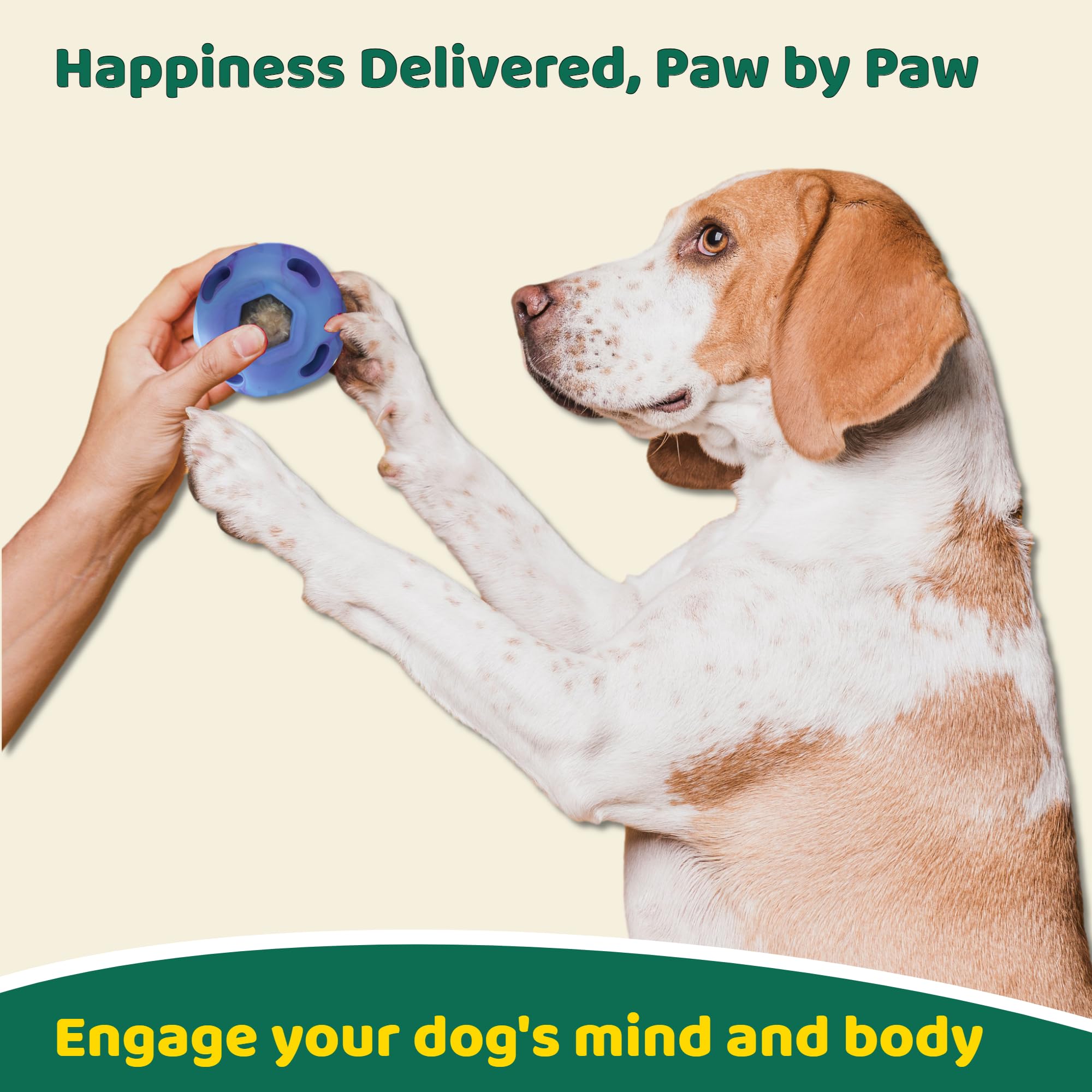 Juguete de enriquecimiento para perros 5 en 1: bola congelada para mordeduras y cepillos, juguete interactivo para masticadores agresivos grandes (25-85 libras), hueso congelable para perros
