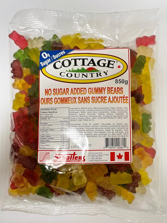 Cottage Country Astra Sweets Zero Sugar Gummy Bears 850g : Amazon.ca ...