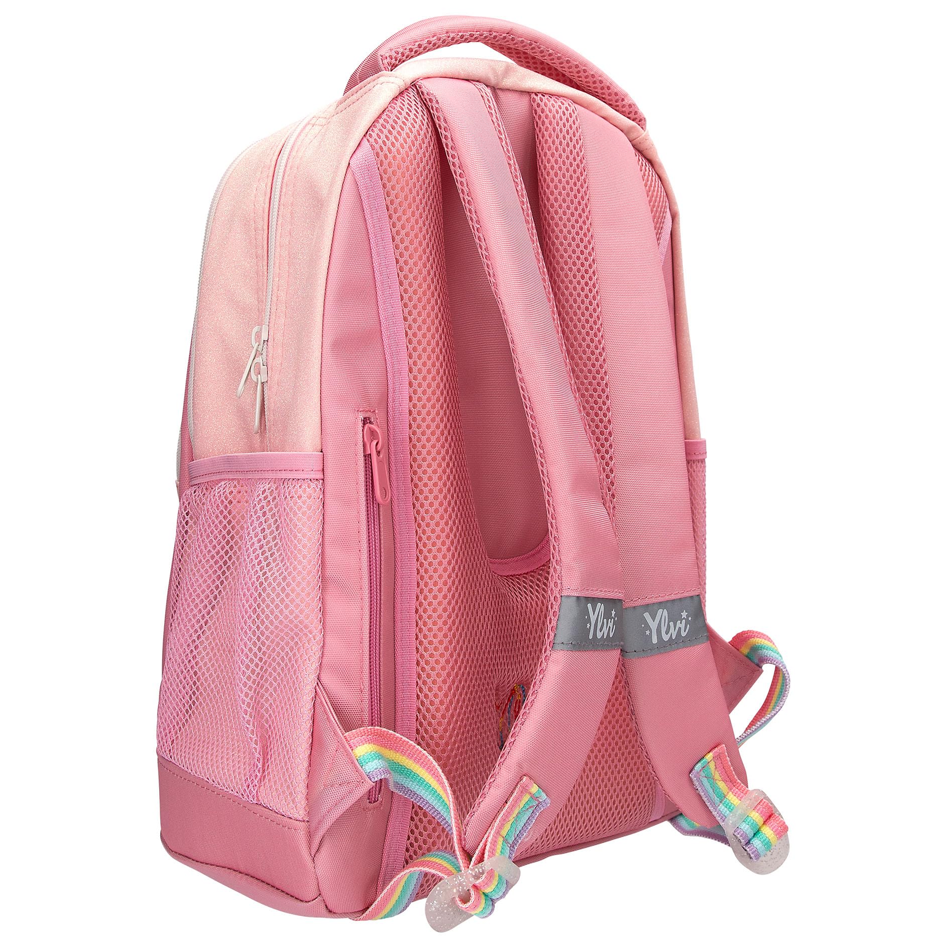 Depesche 14038 Ylvi Sugar Pop - Schulrucksack in Rosa, mit Einhorn Motiv und glitzernden Details, Schultasche mit verstellbaren Trägern