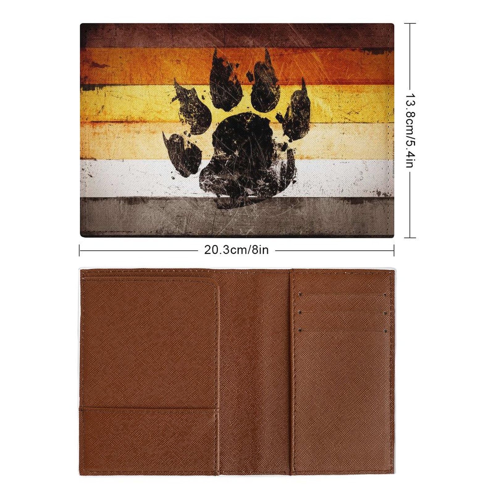 Gay Bear Flag Passport Case Holder Wallet Protective Cover Blocking Card Travel Accessories Funny for Women Men