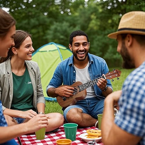 Miniatura 2 de AODSK Kit de ukelele para principiantes, para niños y adultos, estudiantes Sapele, soprano de 21 pulgadas (ukelele sapele de 21 pulgadas)