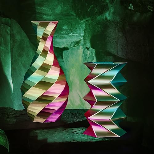 Miniatura 4 de AMOLEN Filamento PLA de triple color seda para impresora 3D de 0.069 in, filamento de coextrusión verde fucsia dorado, 2.2 libras