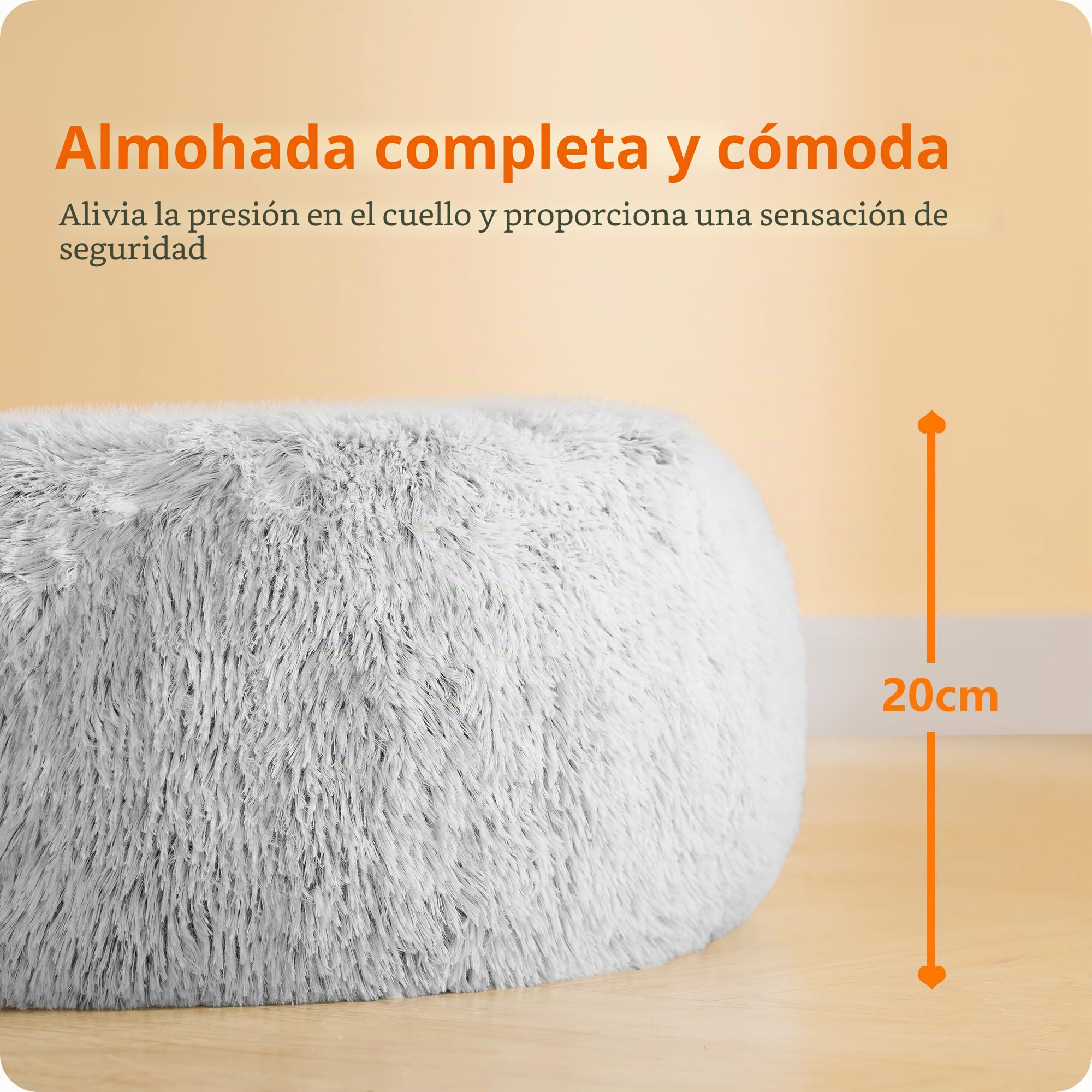 HMTOPE Cama Ortopédica Redonda Cojín para Perro Sofá Cama para Gato Donut Acogedora Cesta para Perro Lavable, 100 cm Ø, Gris Claro