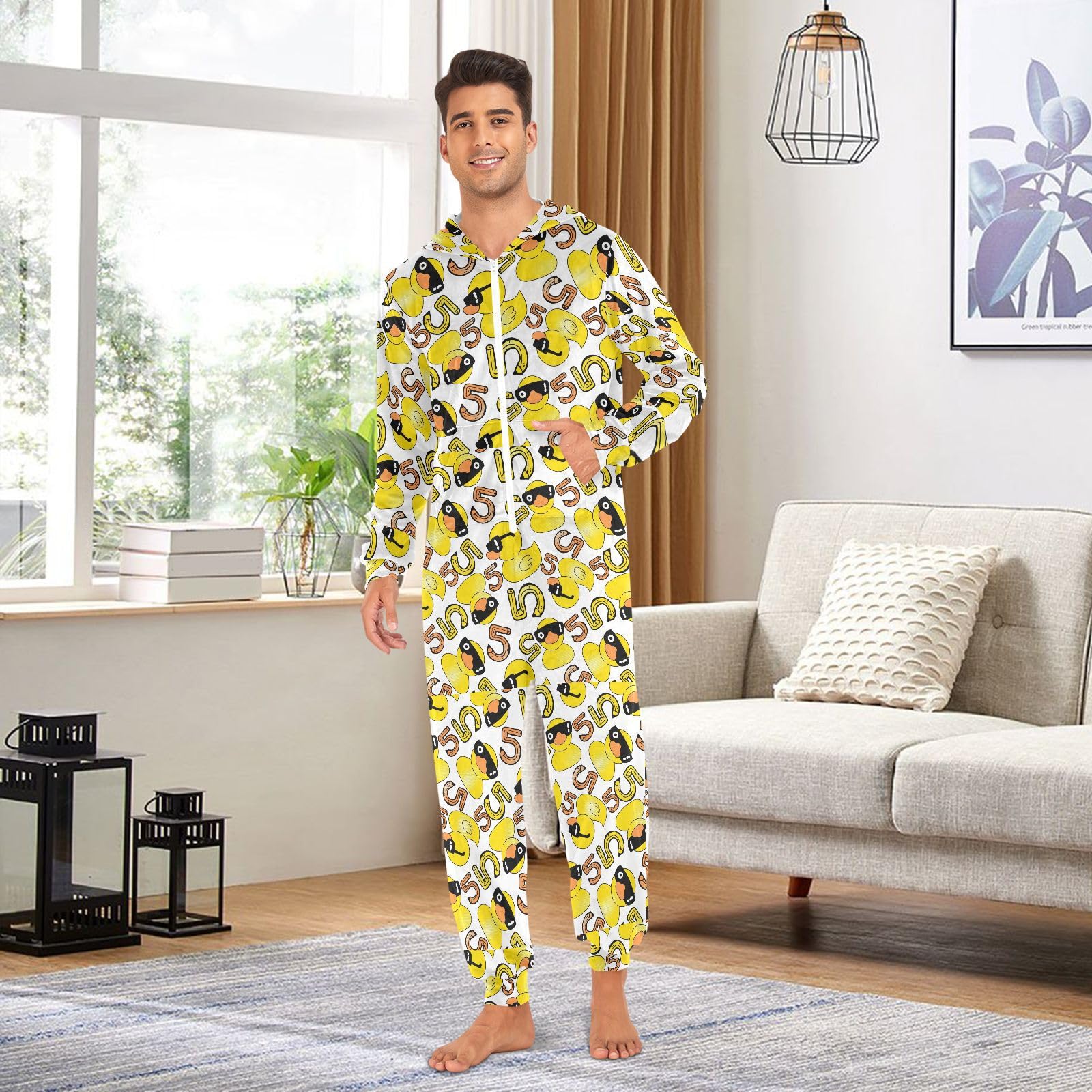 junzan Yellow Duck Adult Onesie Onesie piżama dla dorosłych zabawna cosplay bielizna nocna