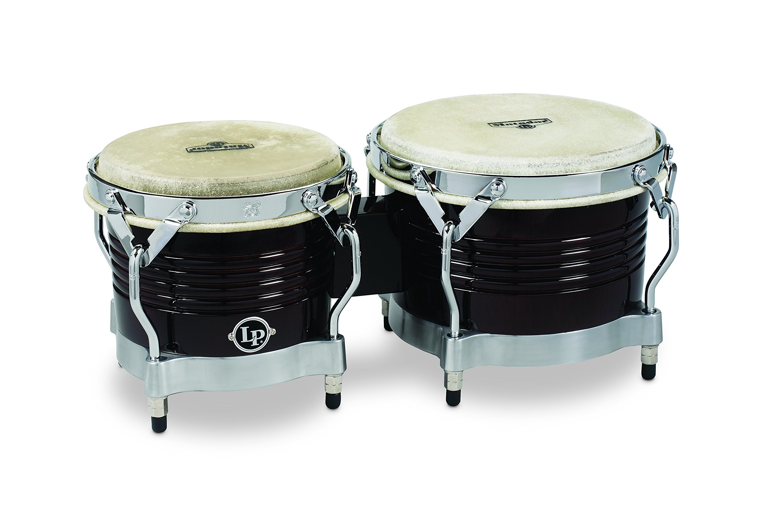 Latin PercussionLP811000 Matador Wood Bongos - Dark Brown/Chrome