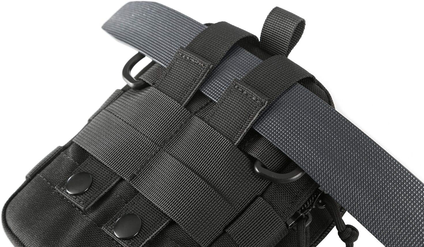 Tactical Phone Holster Pen Holder Molle EDC Belt Organizer Vest Attachment Pocket Tool Kit Gadget Waist Utility Pouch Dog Treat Bag with D-Ring Locking Hook Buckles Carabiner Key Clip - Image 8