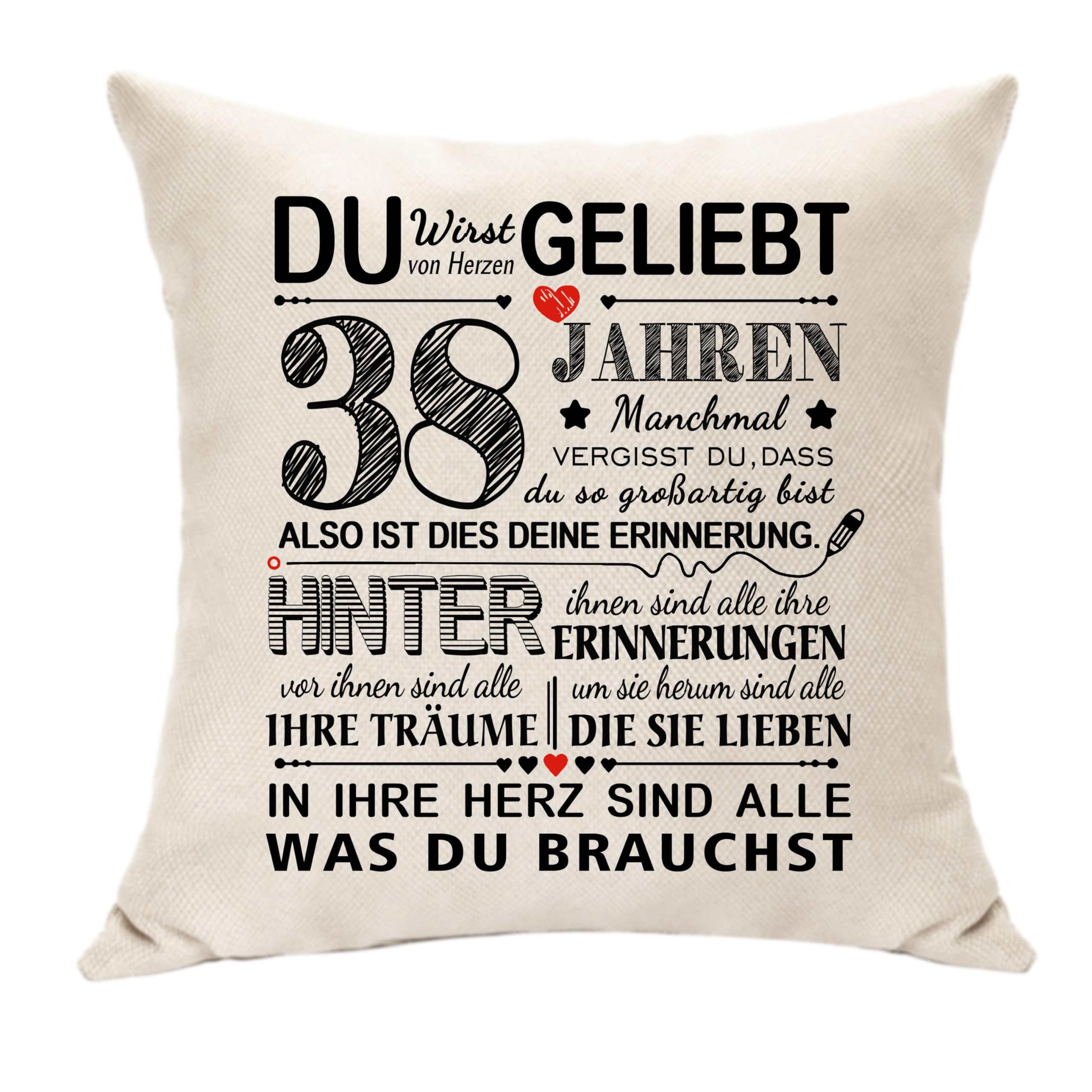 Hasodeo Kissenbezug Geburtstag Decroation Geschenke für 10. 15. 20. 30. 35. 40. 50. 60. 70. 80. 90. 100. Frauen Männer Mädchen Jungen Geburtstagsgeschenk Inspirierende Geschenke für Sie Ihn