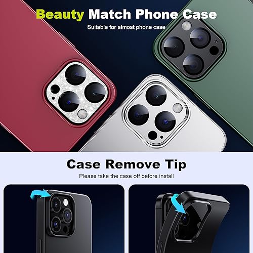 Miniatura 5 de WSKEN Protector de lente de cámara para iPhone 15 Pro/iPhone 15 Pro Max, aleación mate [prueba inastillable] Protector de pantalla de cámara de