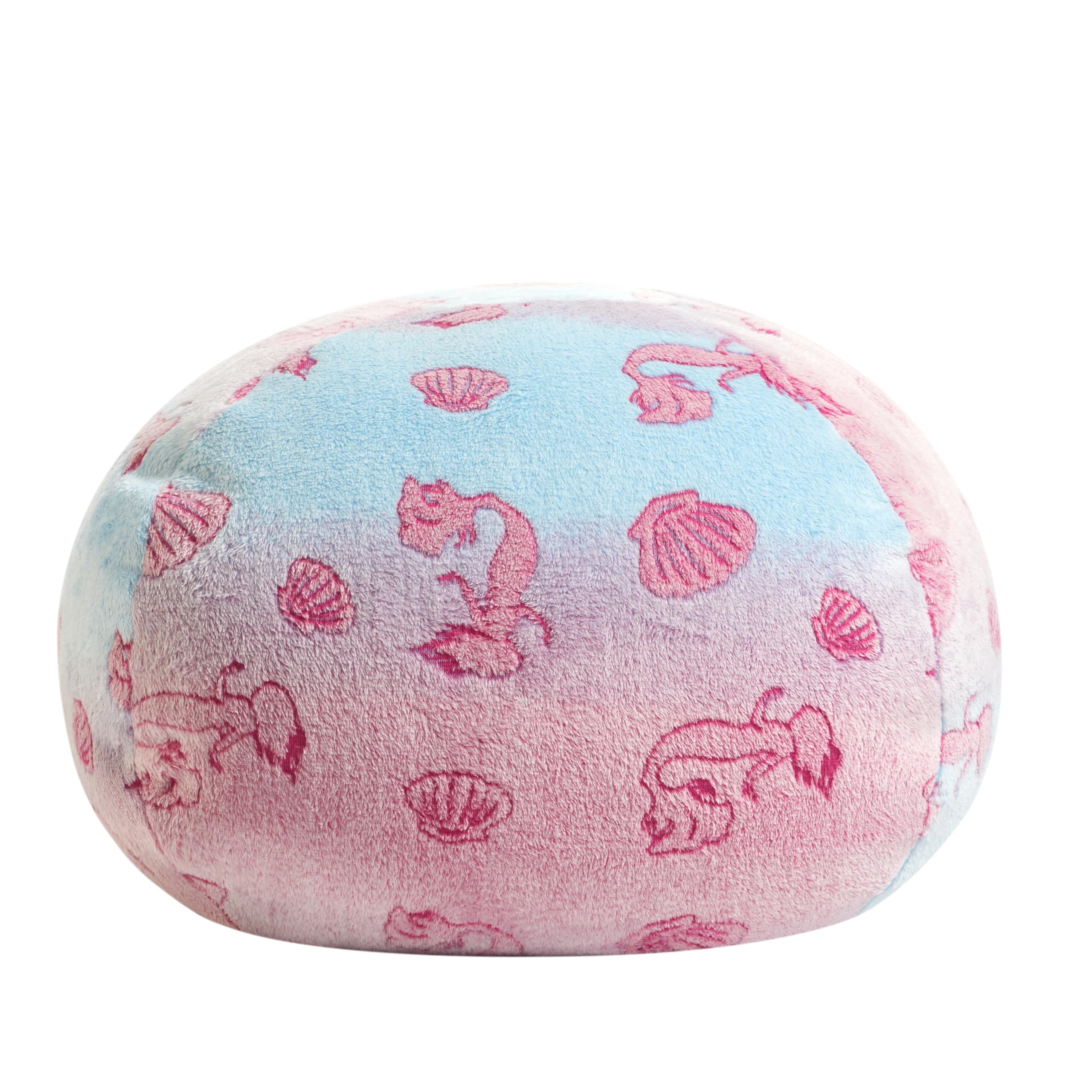 Idea Nuova Disney Little Mermaid Embossed Faux Fur Round Bean Bag Chair for Kids