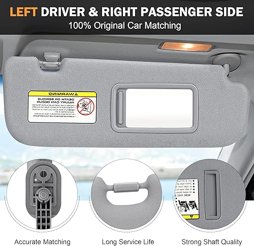 Miniatura 8 de TadaMark Parasol para el lado del pasajero derecho para Hyundai Elantra 2011 2012 2013 2014 2015 Beige sin luz Reemplazo # 852203X000TX