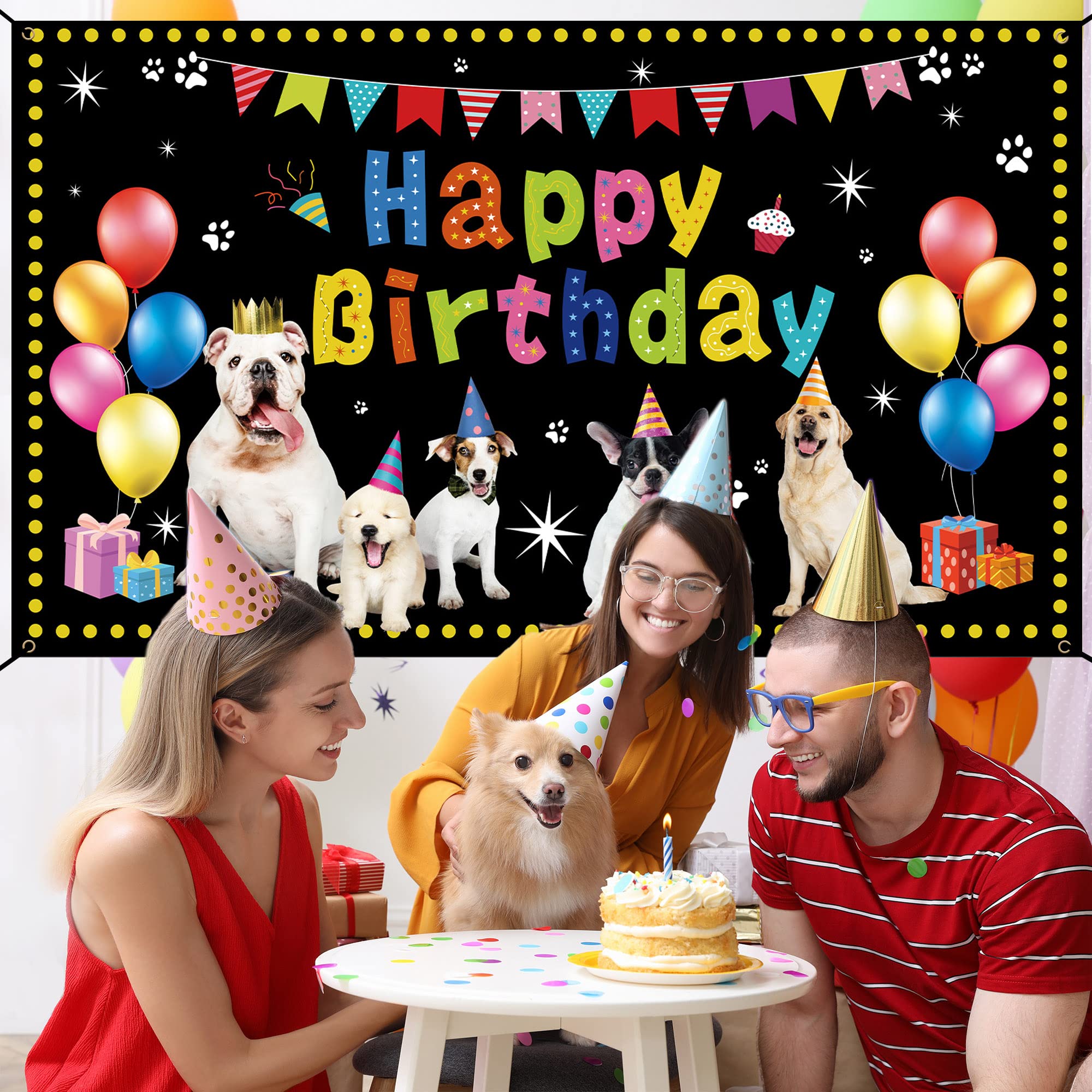 Fotohintergrund 'Welpe Hund Pfote' – 1,5x1 M, Polyester, Für Kindergeburtstag & Babyparty (Hundethema)