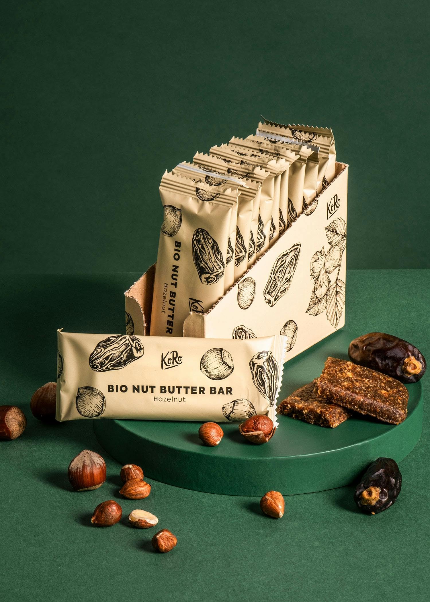 KoRo - Barretta bio alla crema di nocciole - Da portare con te - Con burro di nocciole cremoso - Da agricoltura biologica certificata