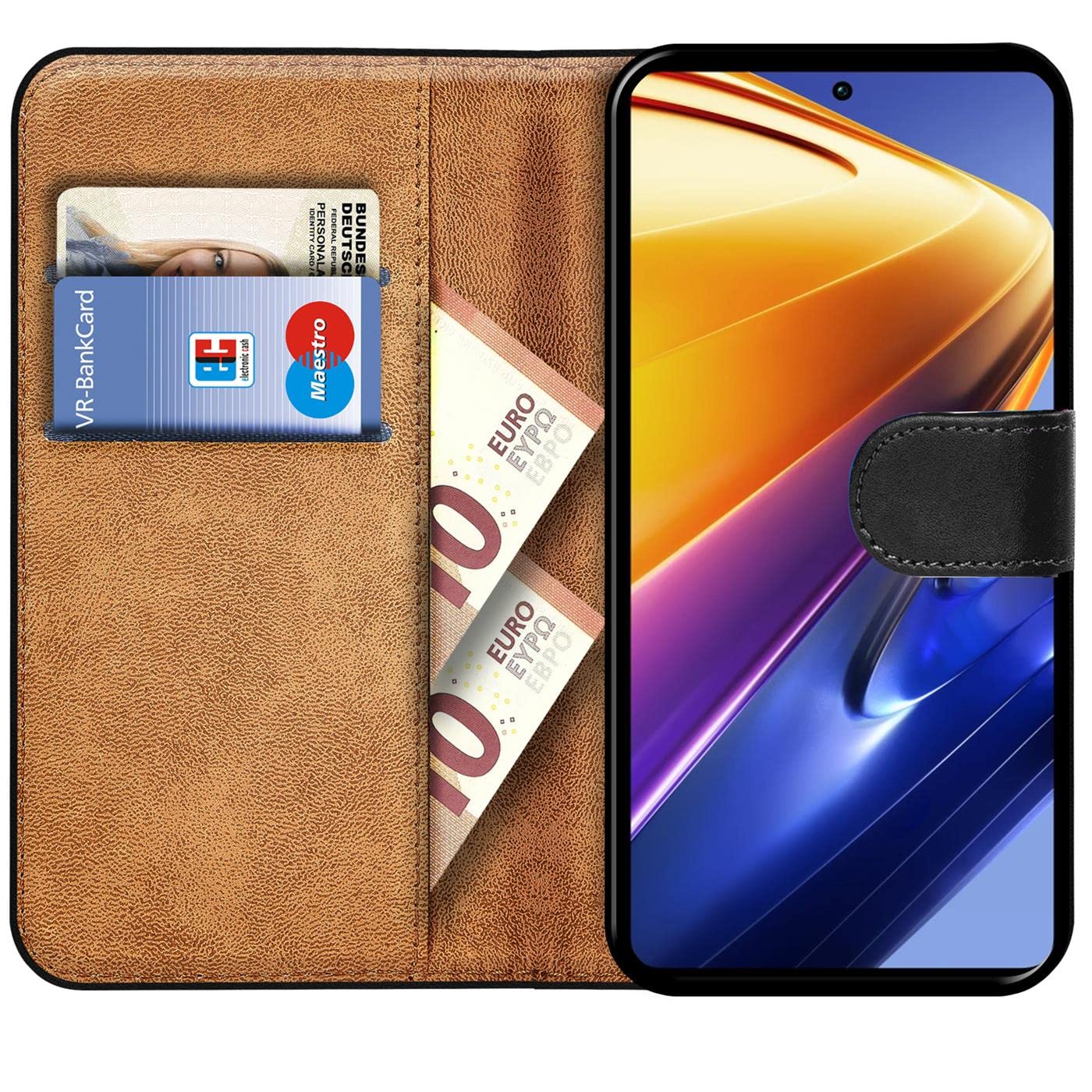 Verco Wallet Case for Xiaomi Poco F4 GT Book Cover with Magnetic Closure compatible with Poco F4 GT Flip Case with Card Slots Faux Leather - Image 2