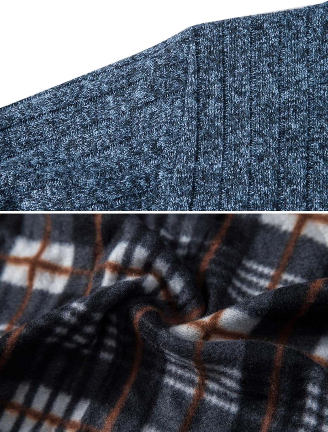 Vcansion Men's Slim Fit Full Zip Up Stand Collar Casual Knitted Sweaters Cardigan with Pockets - Image 7