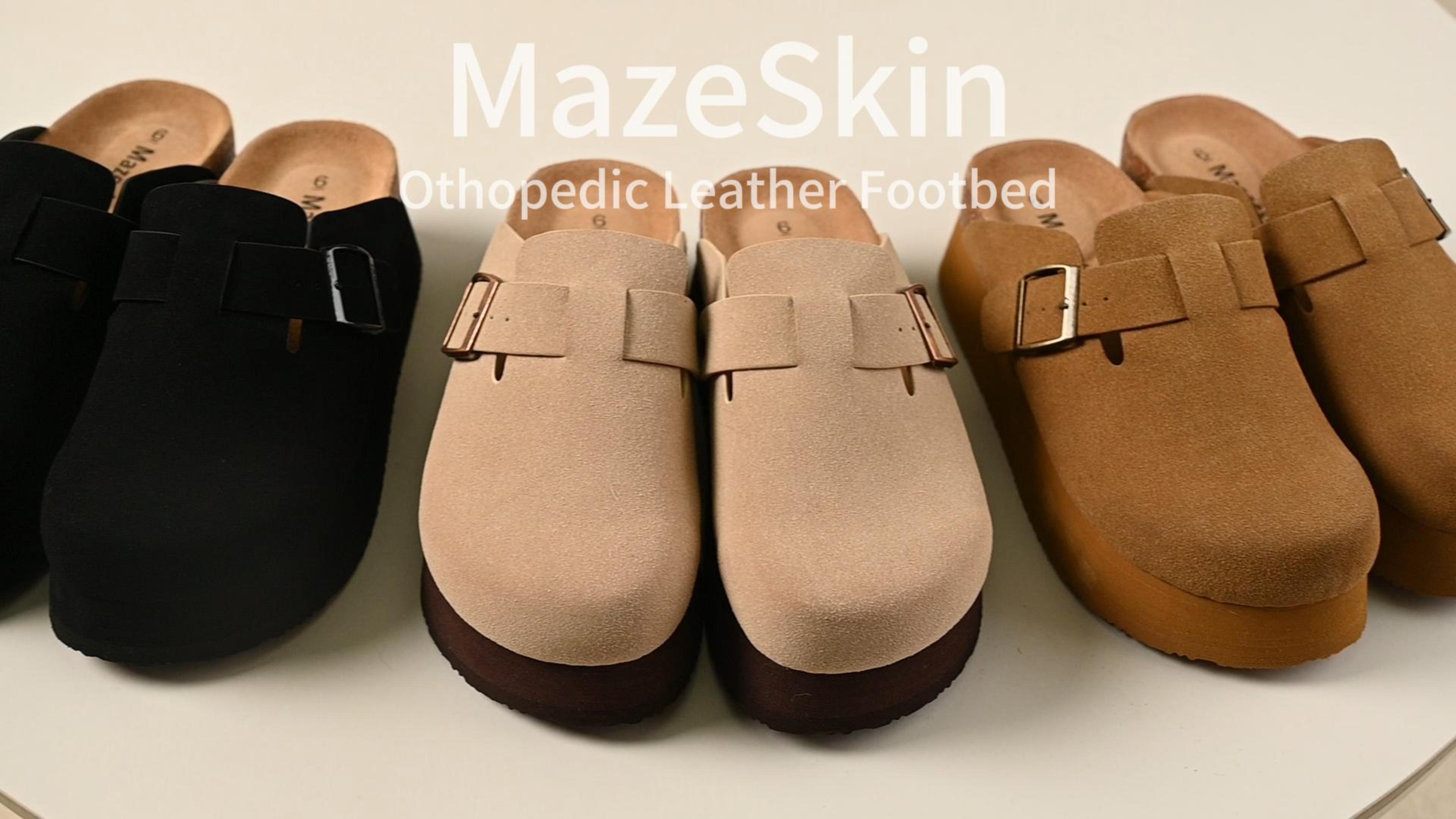 Amazon.com | mazeskin Genuine Leather Platform Orthopedic Clogs