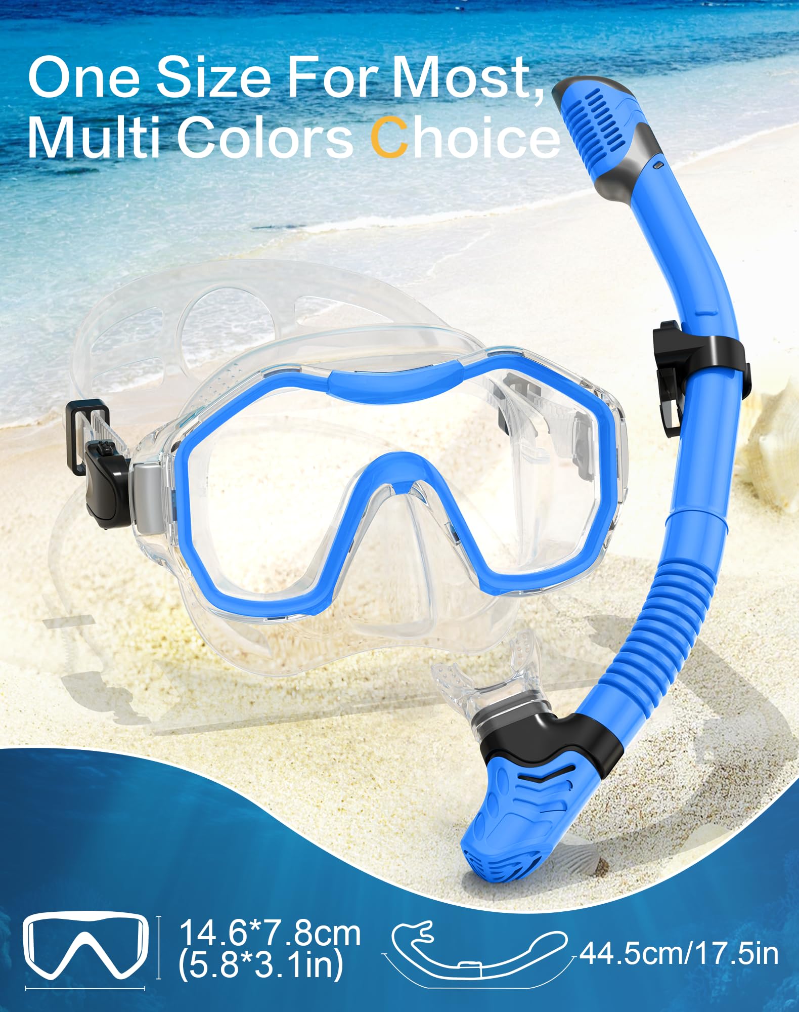Sprzęt do nurkowania dla dzieci, zestaw do snorkelingu dla dzieci, panoramiczny widok 180°, zestaw do nurkowania dla dzieci w wieku 6-14 lat, maska do nurkowania dla dzieci