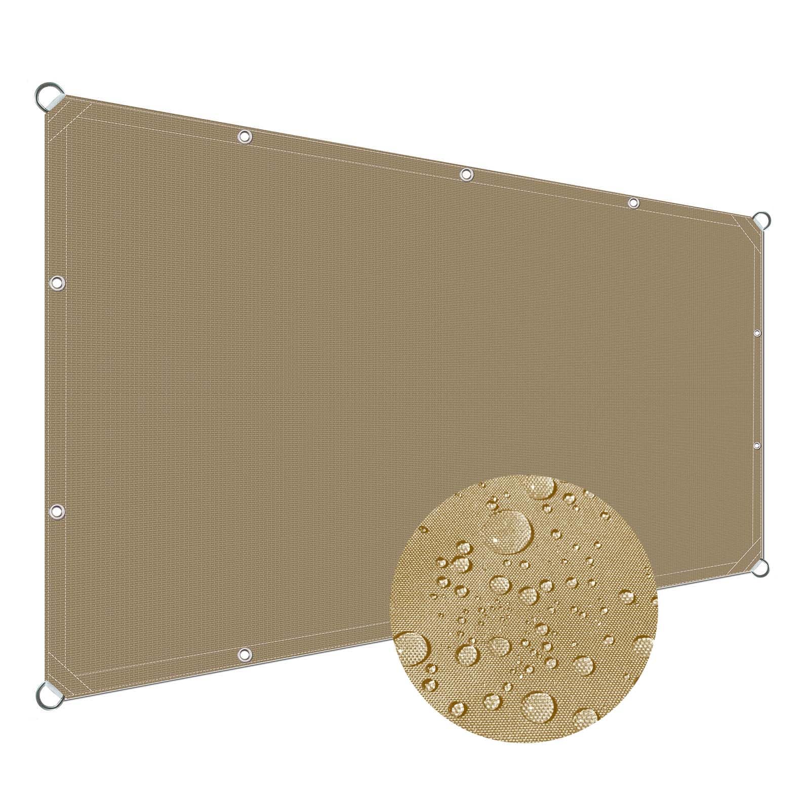 Tenda a Vela Impermeabile 1x2.6m, Tenda Parasole Resistente alle Intemperie Vela Sole Ombreggiante Varie Dimensioni per Giardino Balcone Terrazza - Cachi
