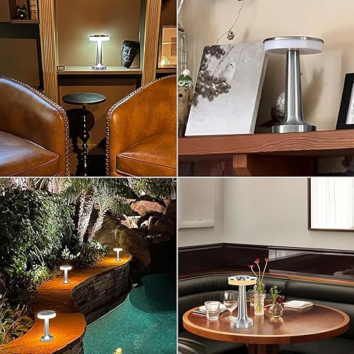 Miniatura 5 de Lámpara de mesa inalámbrica, lámpara de escritorio LED portátil, control de sensor de mesa al lado de las lámparas, luz nocturna para niños con