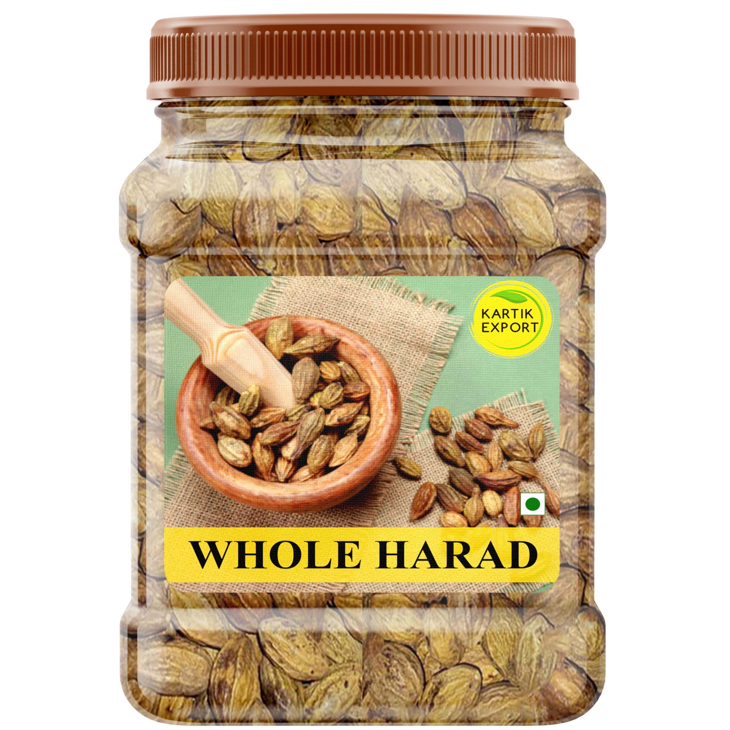 Kartik Export Natural Harad badi Whole - Kadukkai - Karakkaya - Yellow Terminalia Chebula - Haritaki - 400 Gm