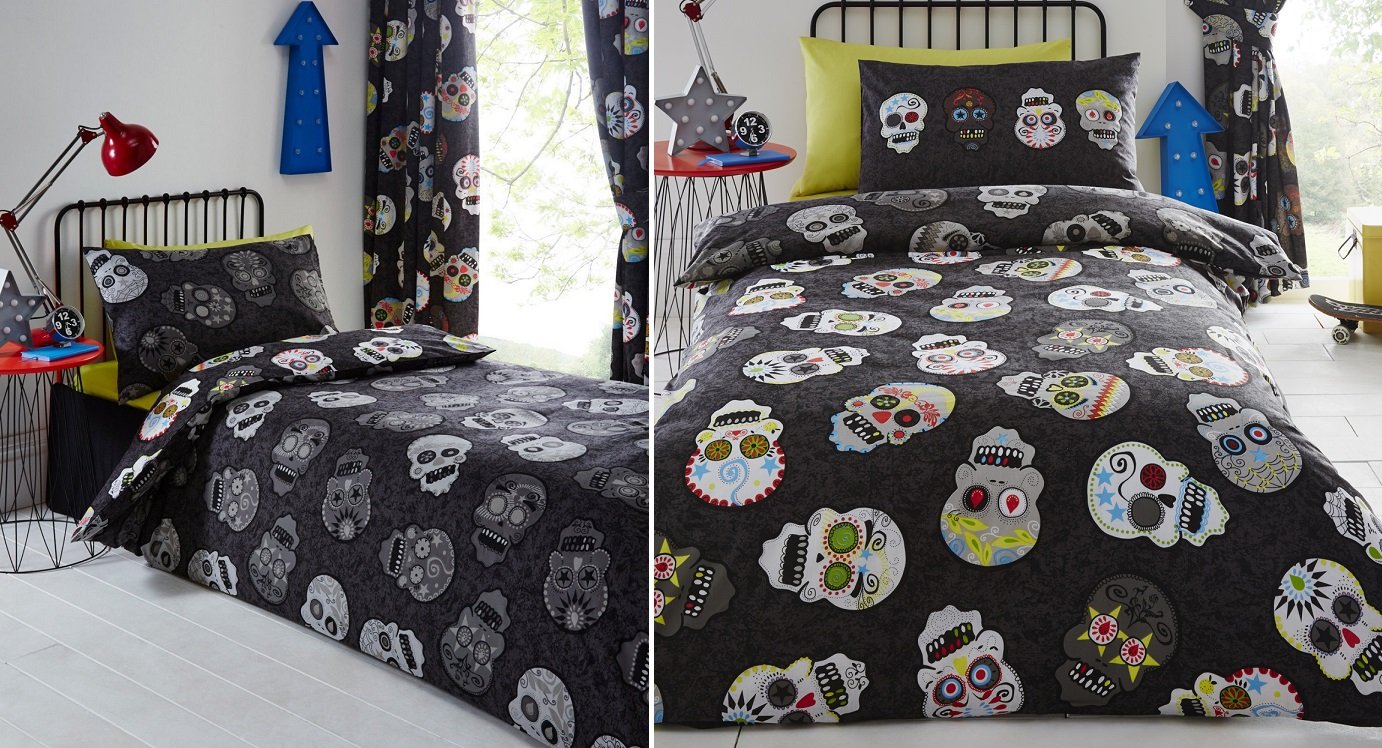 Portfolio Sugar Skulls Duvet Cover Set Bedding Double