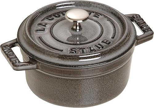 staub La Cocotte Redondo 40500-106 Mini Pico Cocotte Redondo Gris 40500-106 - Maceta esmaltada a dos manos