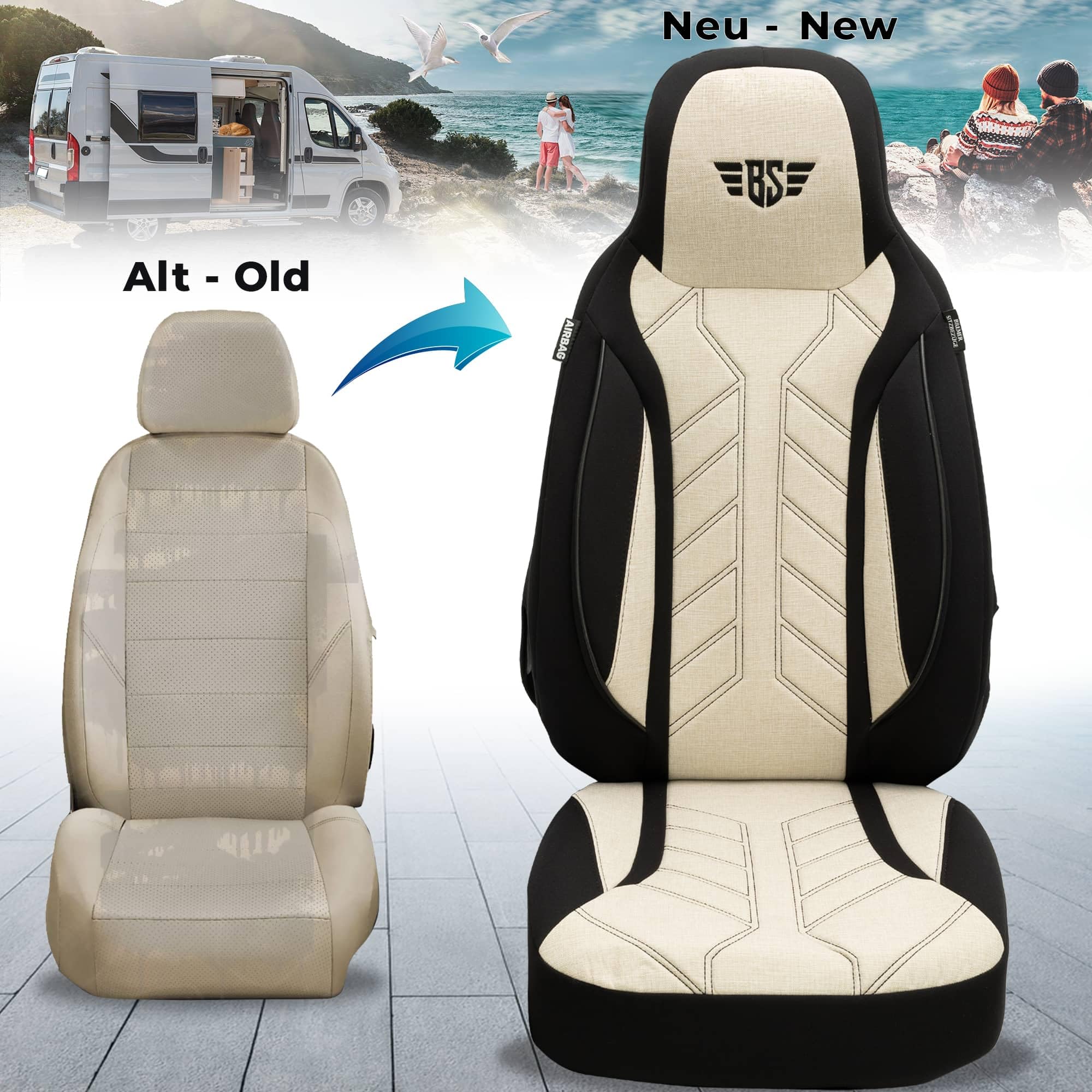 BREMER SITZBEZÜGE Housses de Protection pour Camping-Car pour Ford Nugget Transit Custom PLKT207