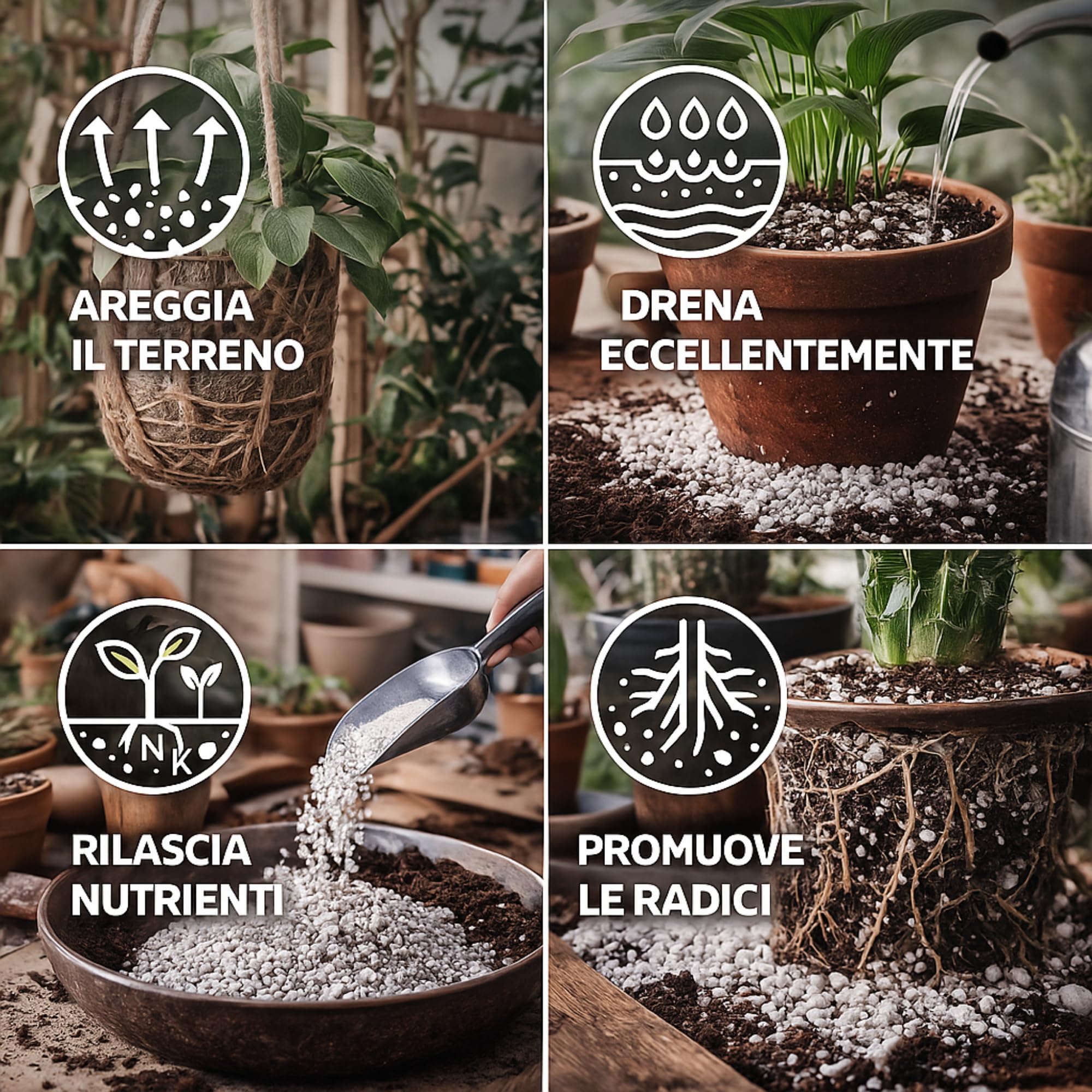 CLOROPHILLA Perlite per Piante in Vaso Leggera e Porosa, Perlite Giardinaggio Ideale per Terricci, per Piante, Ortaggi e Spezie (10 Litri) - 3