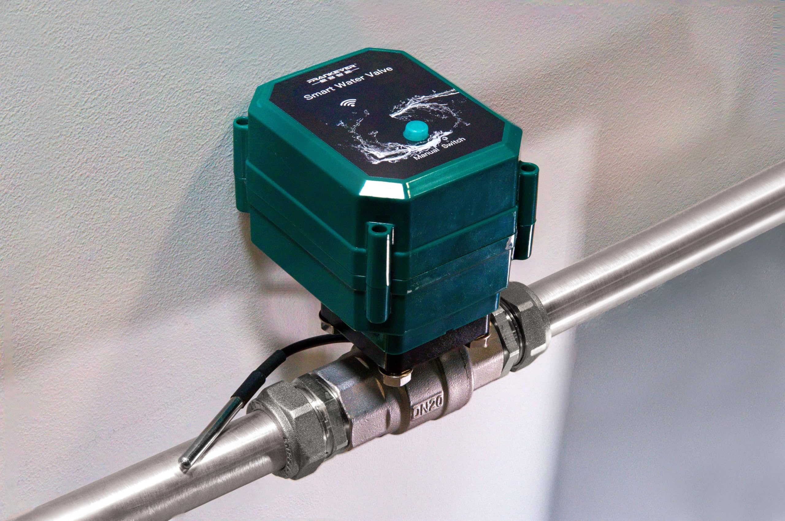 FrankEver Powered By Shelly Smart Water Valve DN20 – Valvola Dell’Acqua Intelligente, Acqua Potabile (NSF), Controllo Preciso Della Valvola, Sensore Di Temperatura DS18B20, Nessun Hub Richiesto