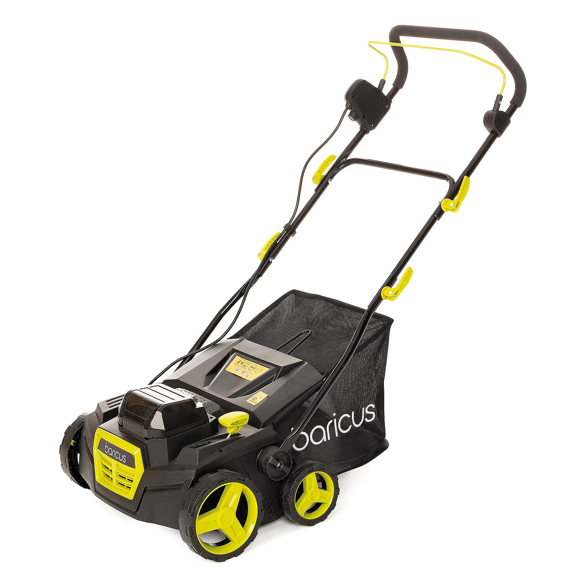 BARICUS Akku Vertikutierer 36V ohne Akku & Ladegerät B-Ware | 380 mm Arbeitsbreite · 45-l-Fangkorb · Tiefeneinstellung · 3000 U/min